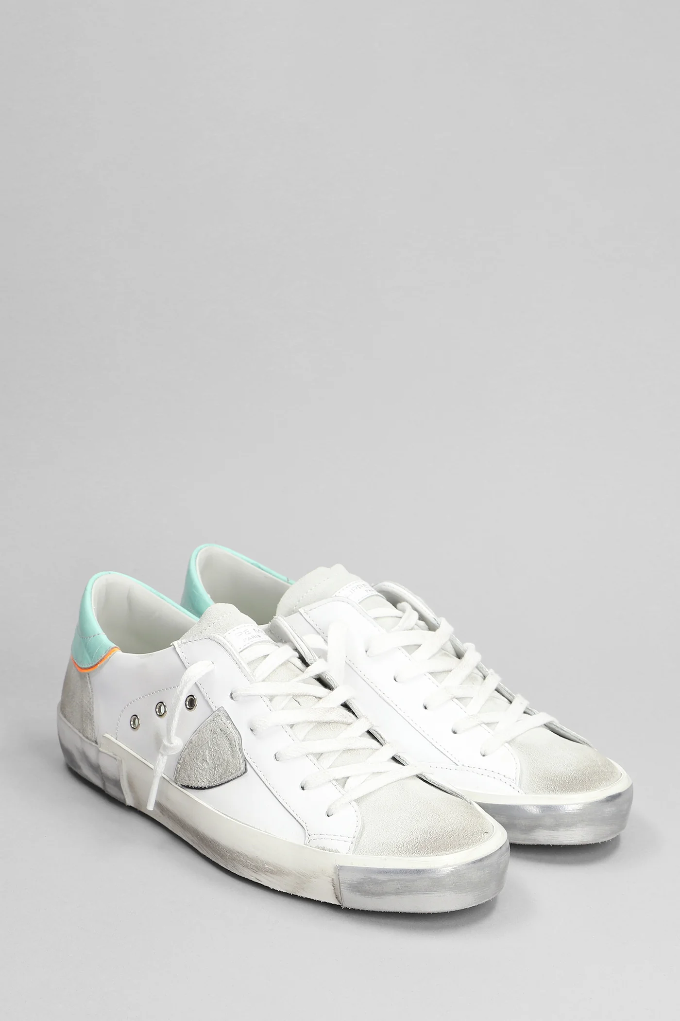 Prsx Low Sneakers in white suede and leather - Image 2