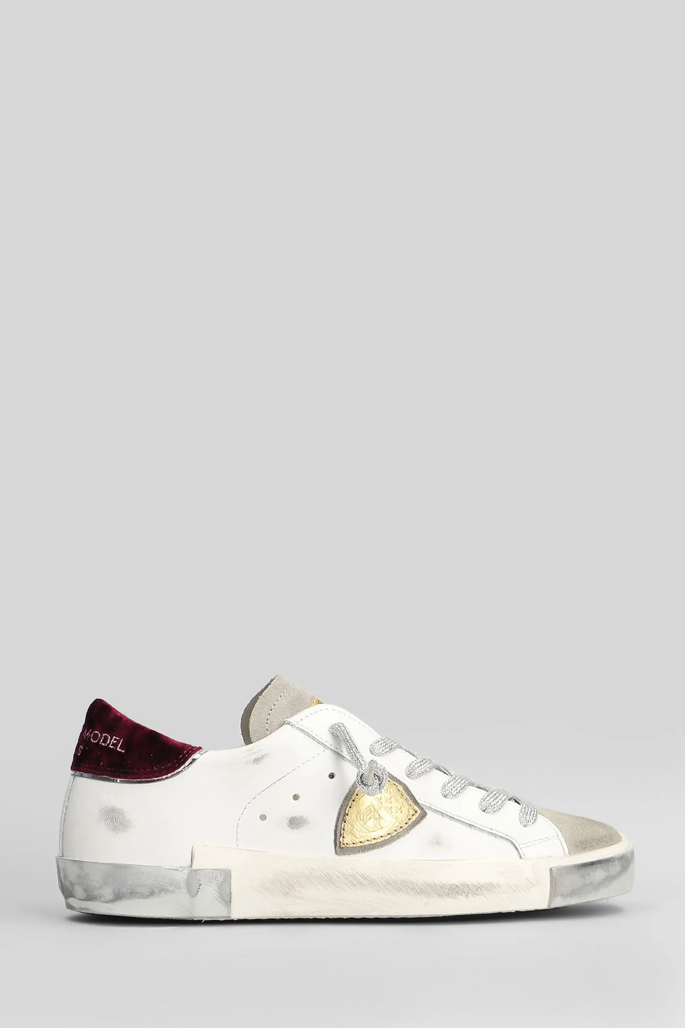 Prsx Low Sneakers in white suede and leather