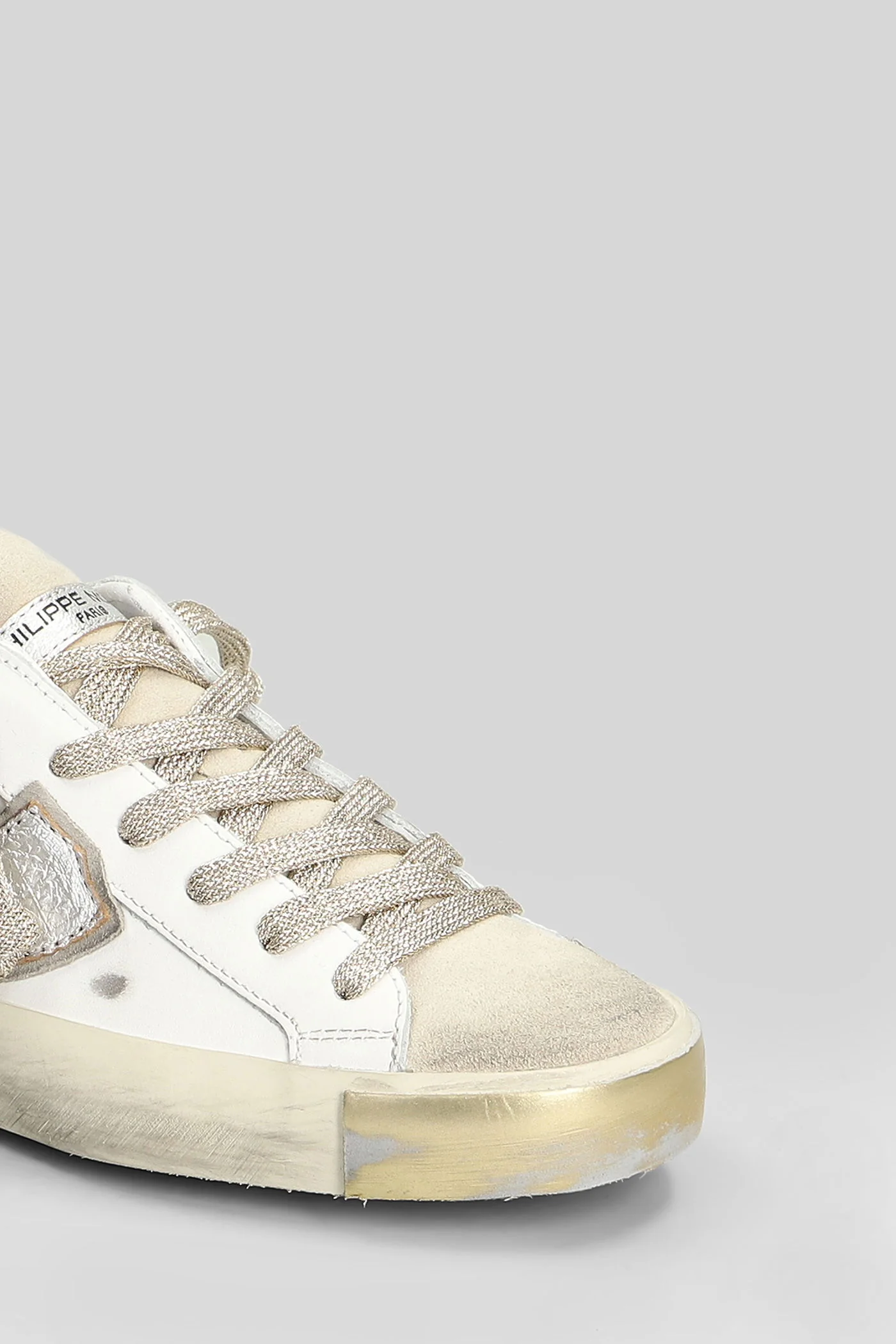 Prsx Low Sneakers in white suede and leather - Image 5