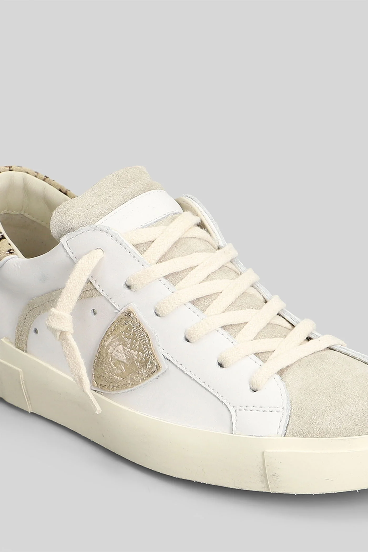 Prsx Low Sneakers in white suede and leather - Image 5