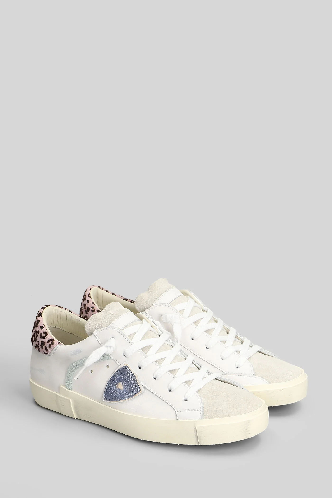 Prsx Low Sneakers in white suede and leather - Image 2