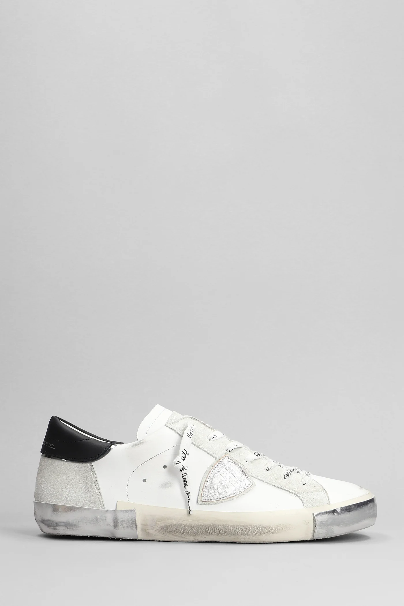 Prsx Low Sneakers in white suede and leather