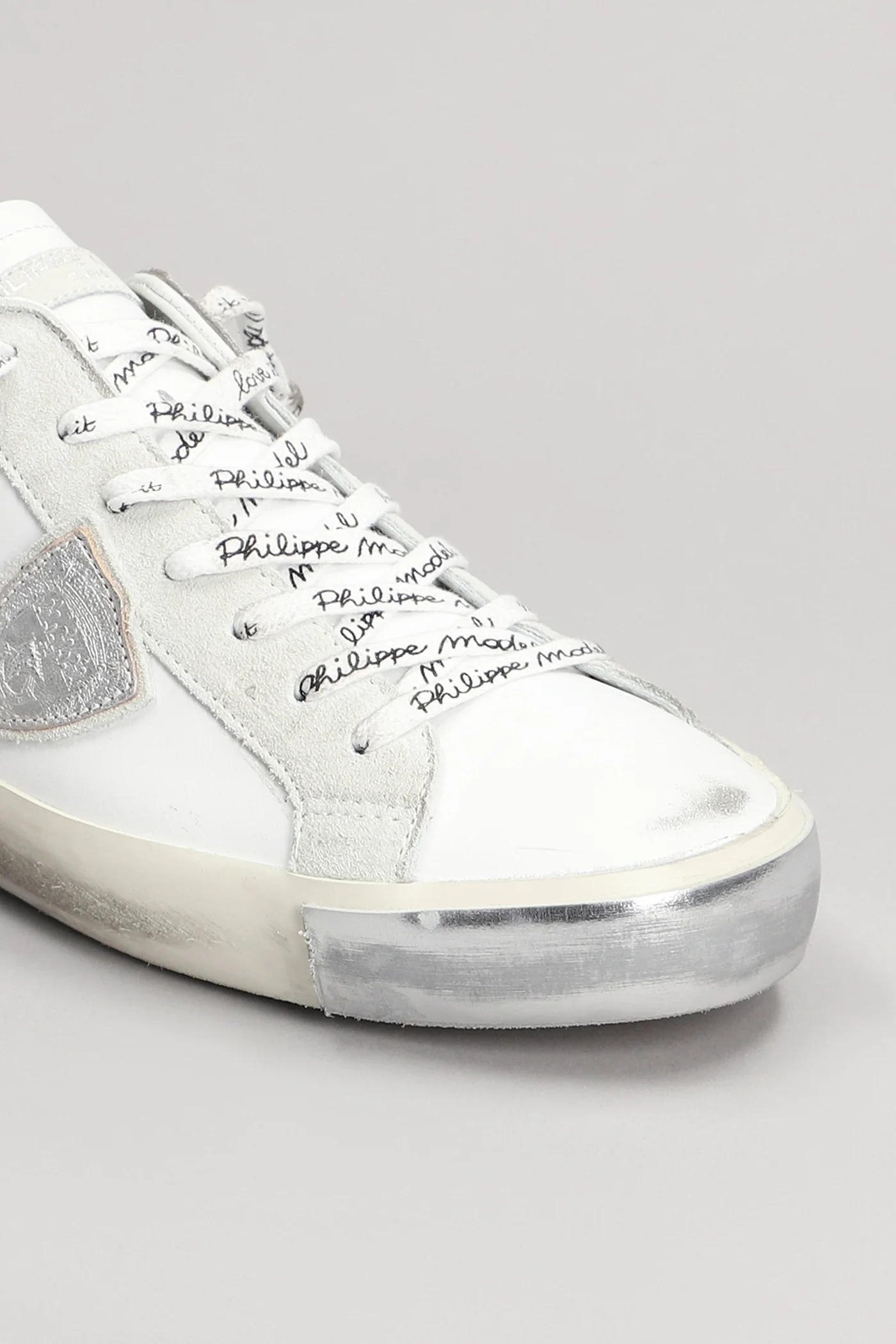 Prsx Low Sneakers in white suede and leather - Image 5