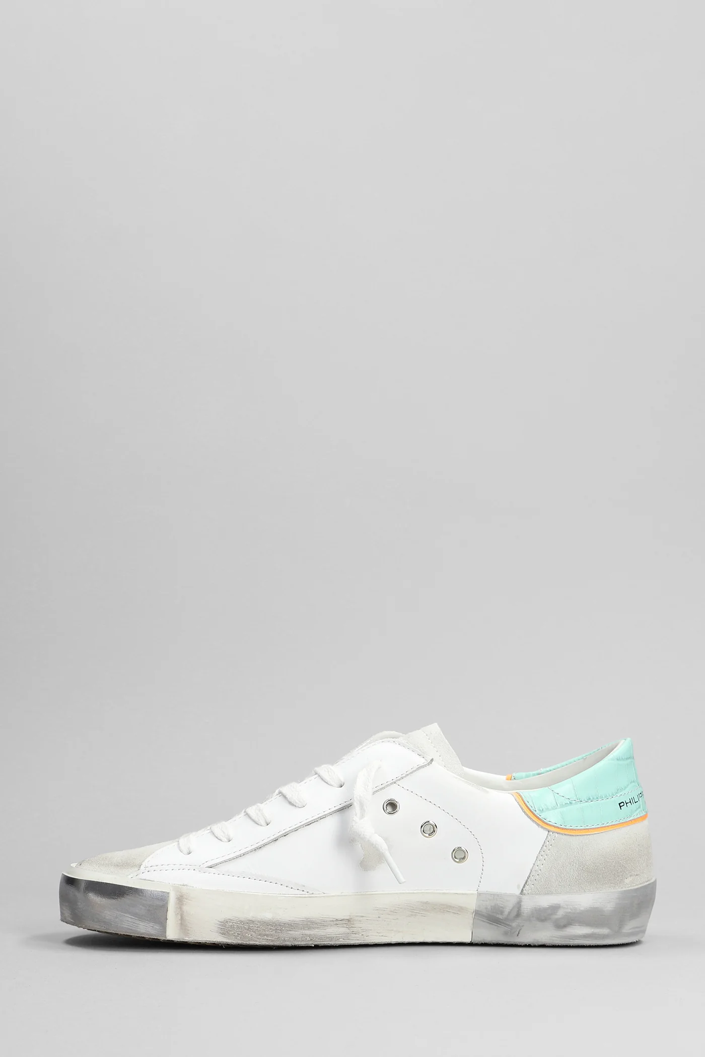 Prsx Low Sneakers in white suede and leather - Image 3