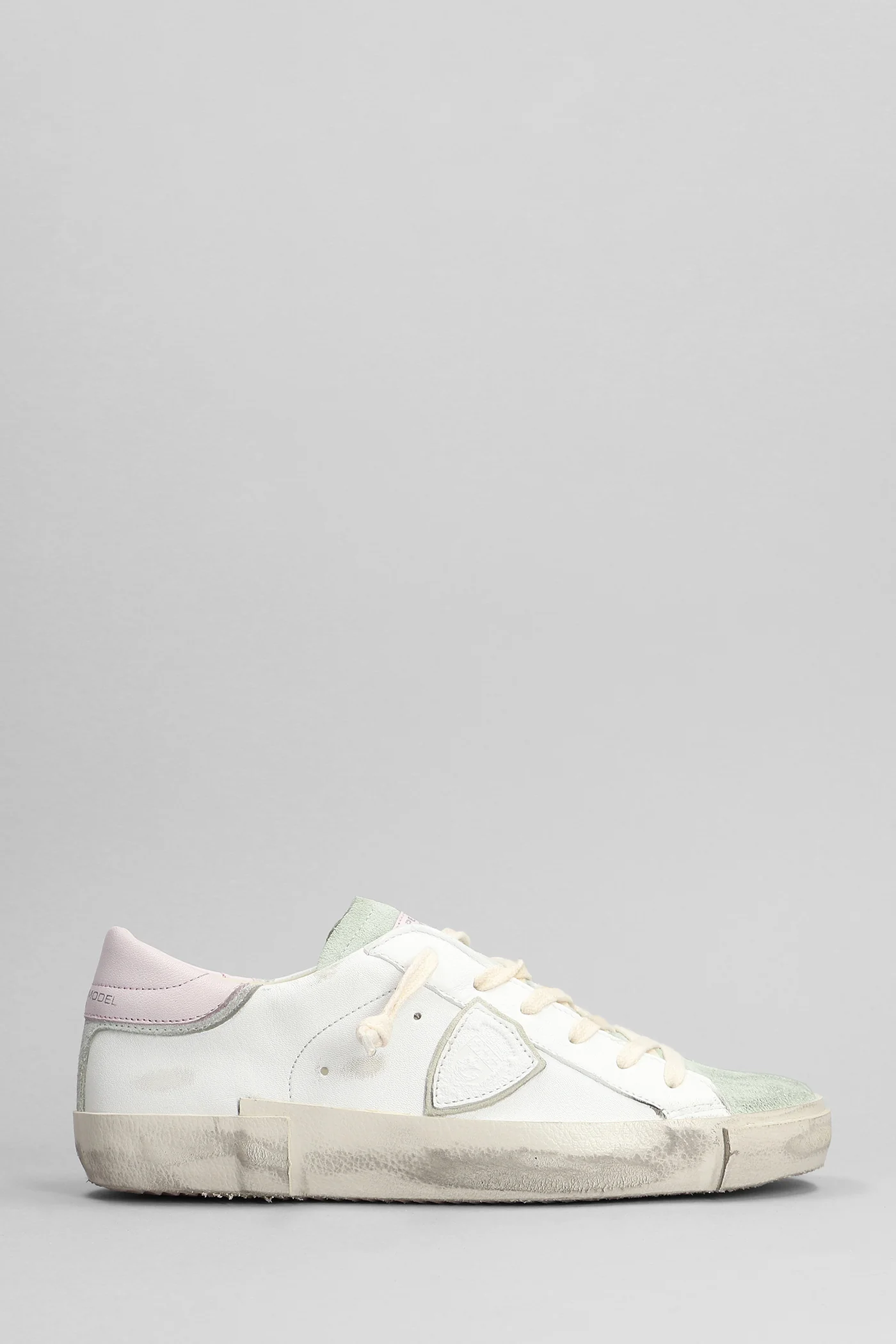 Prsx Low Sneakers in white suede and leather