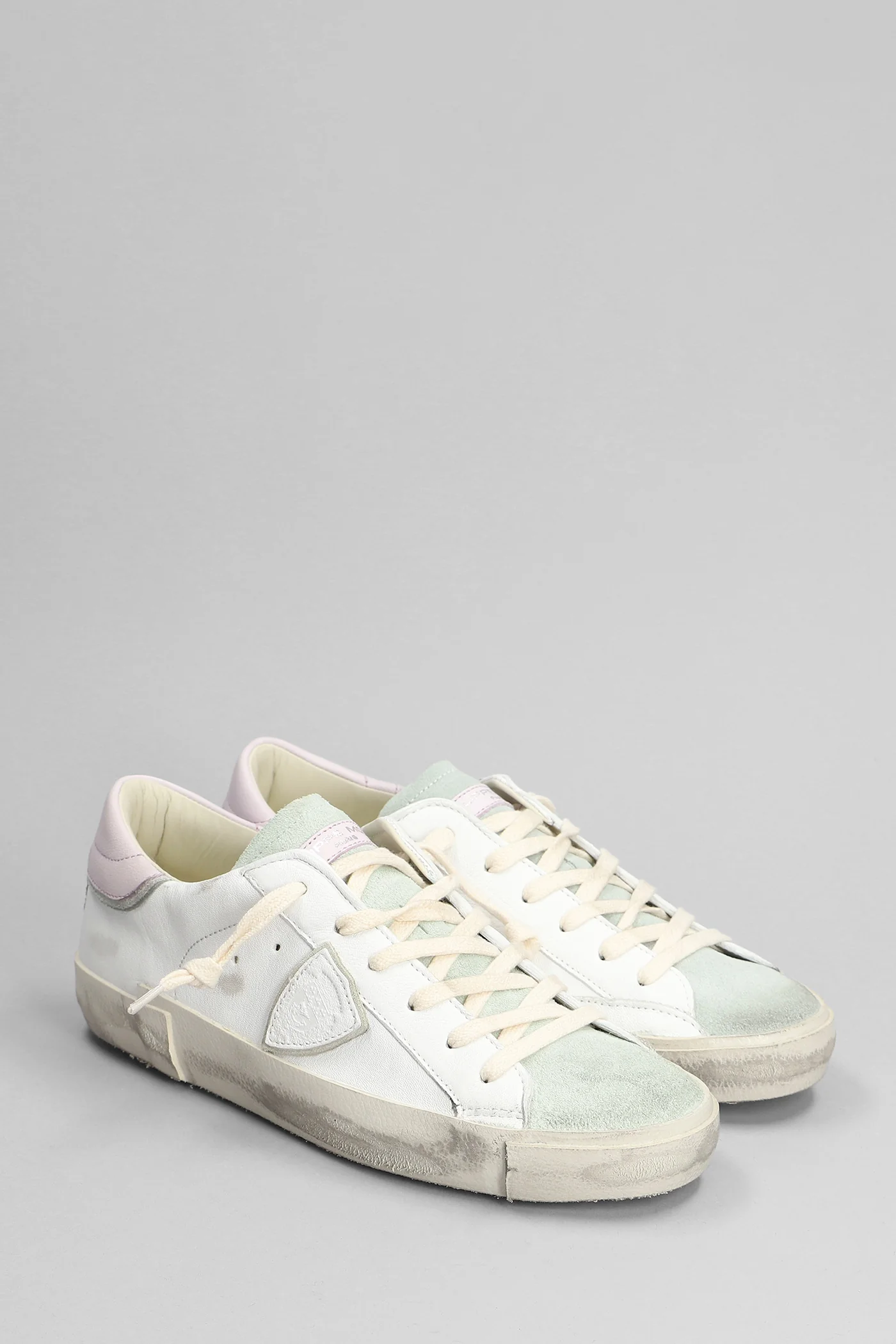 Prsx Low Sneakers in white suede and leather - Image 2