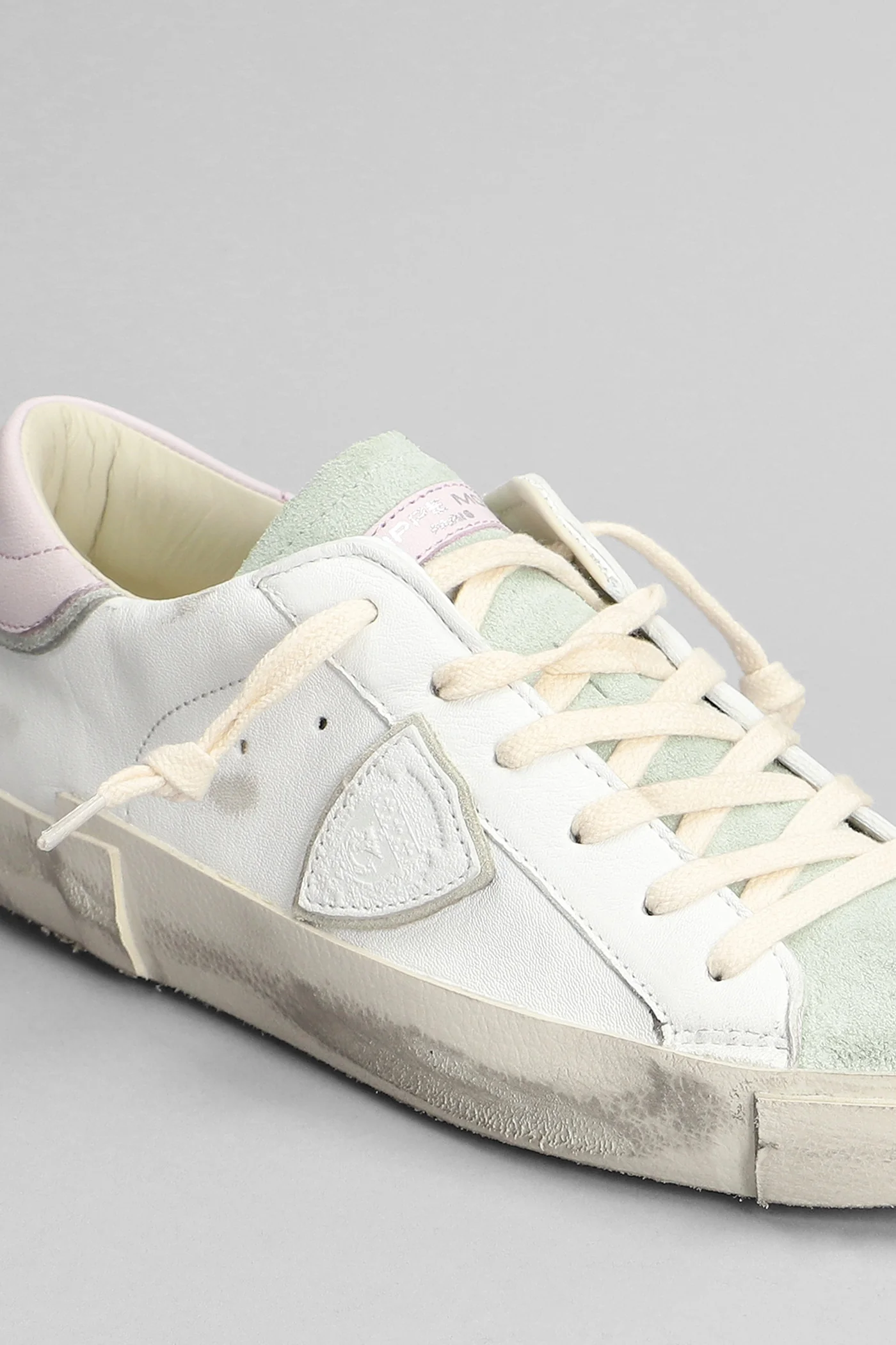 Prsx Low Sneakers in white suede and leather - Image 5