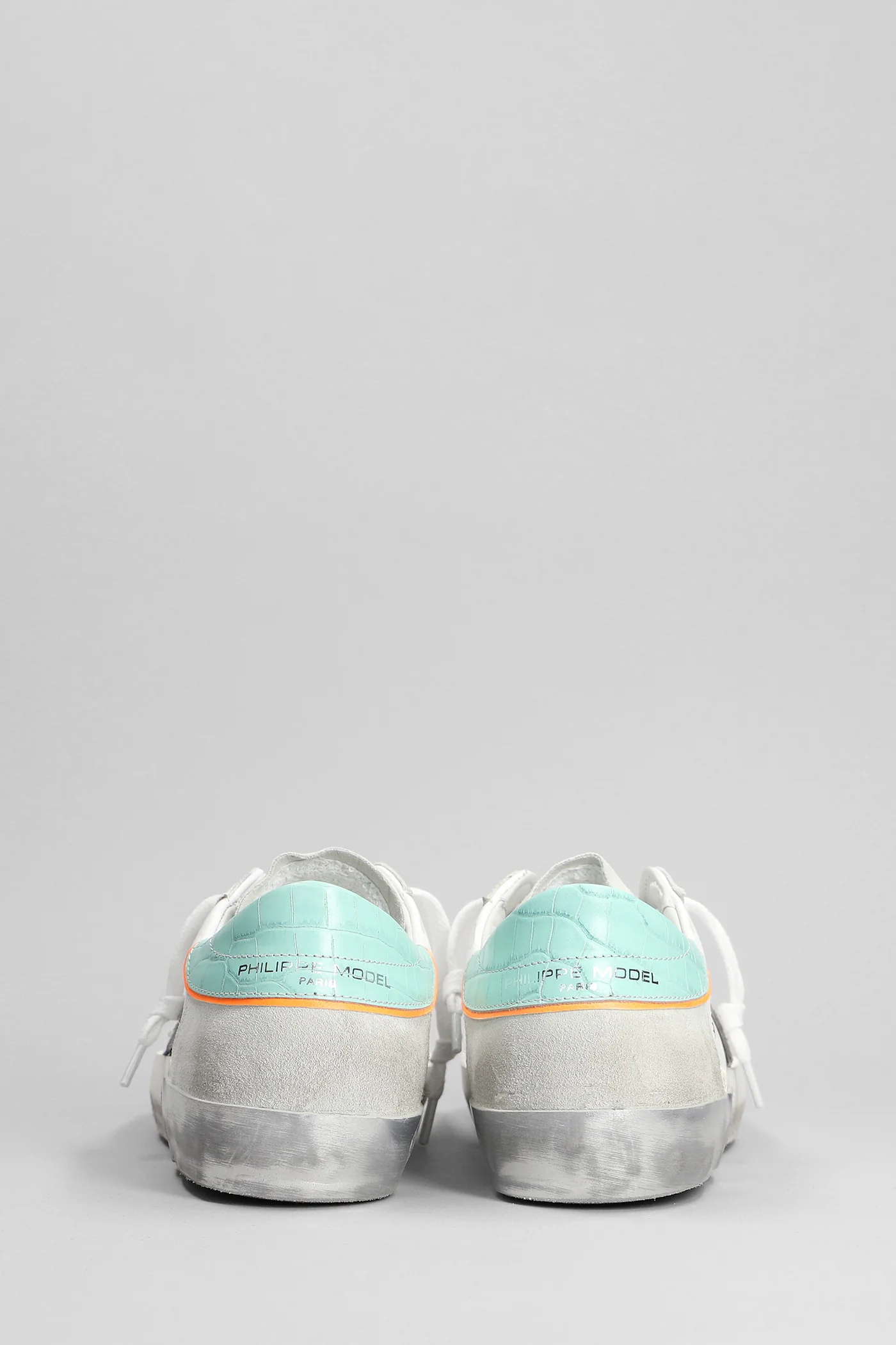 Prsx Low Sneakers in white suede and leather - Image 4