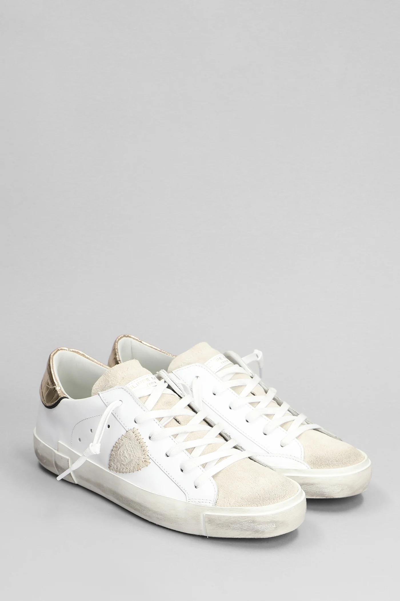 Prsx Low Sneakers in white suede and leather - Image 2