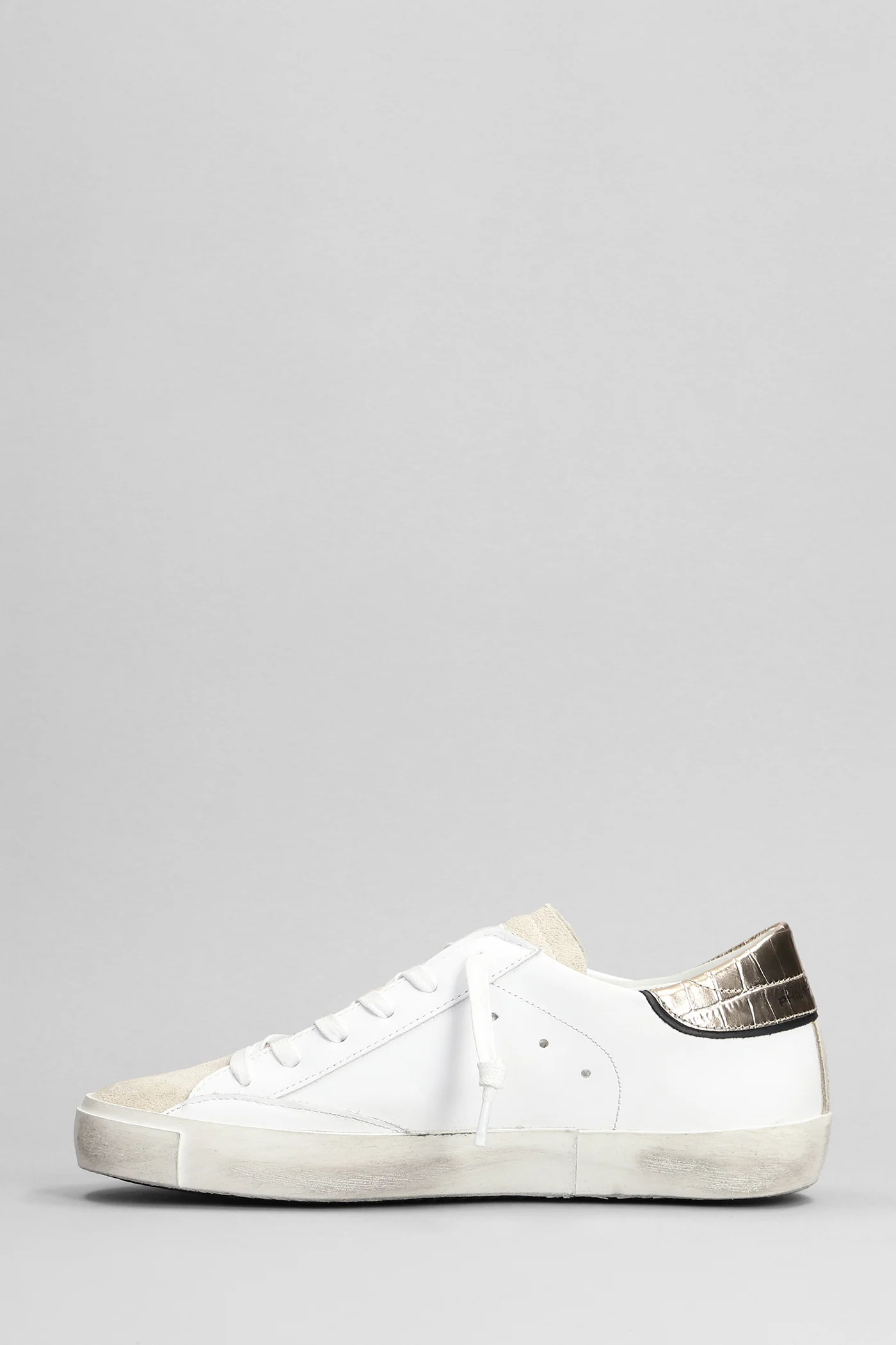 Prsx Low Sneakers in white suede and leather - Image 3