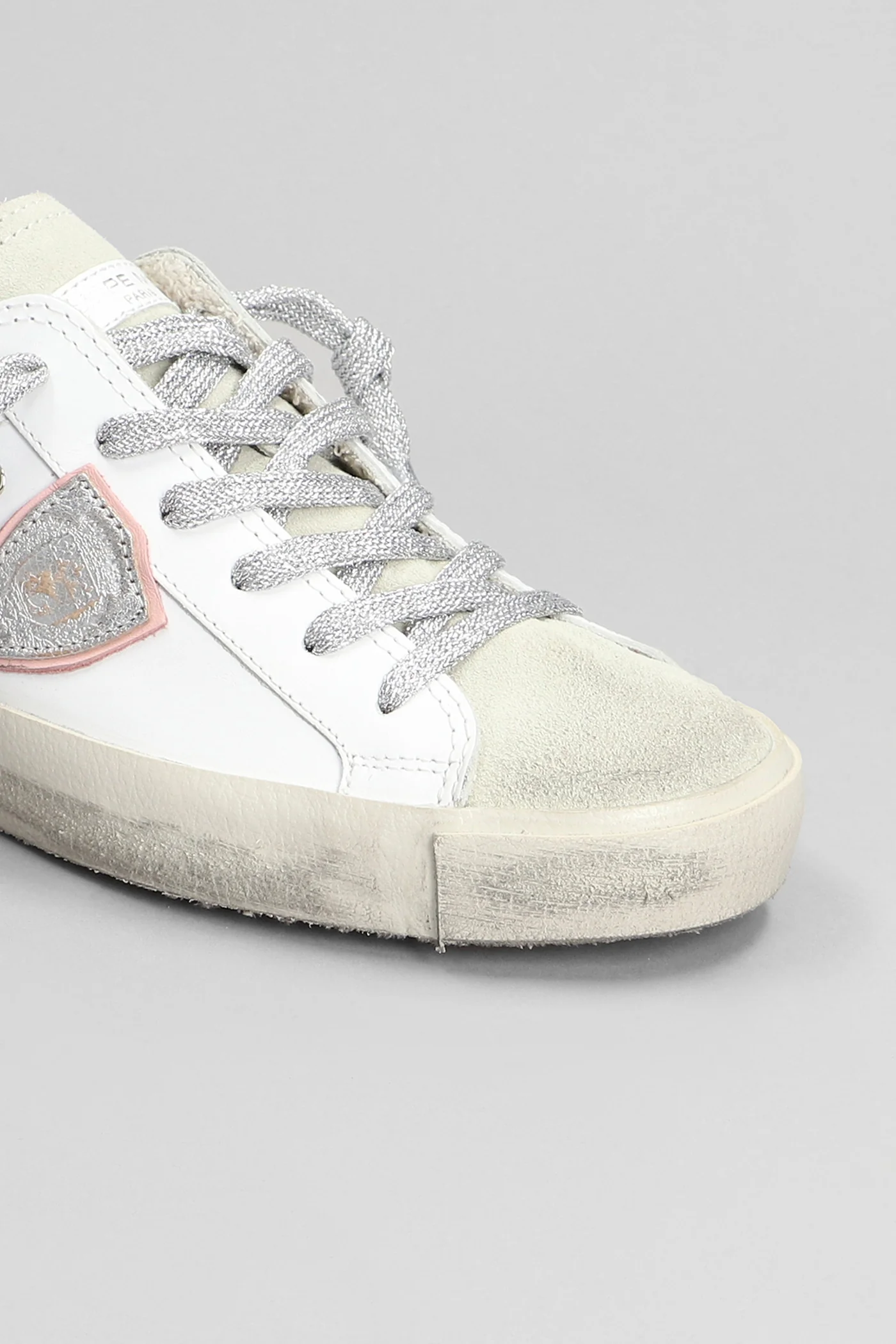 Prsx Low Sneakers in white suede and leather - Image 5