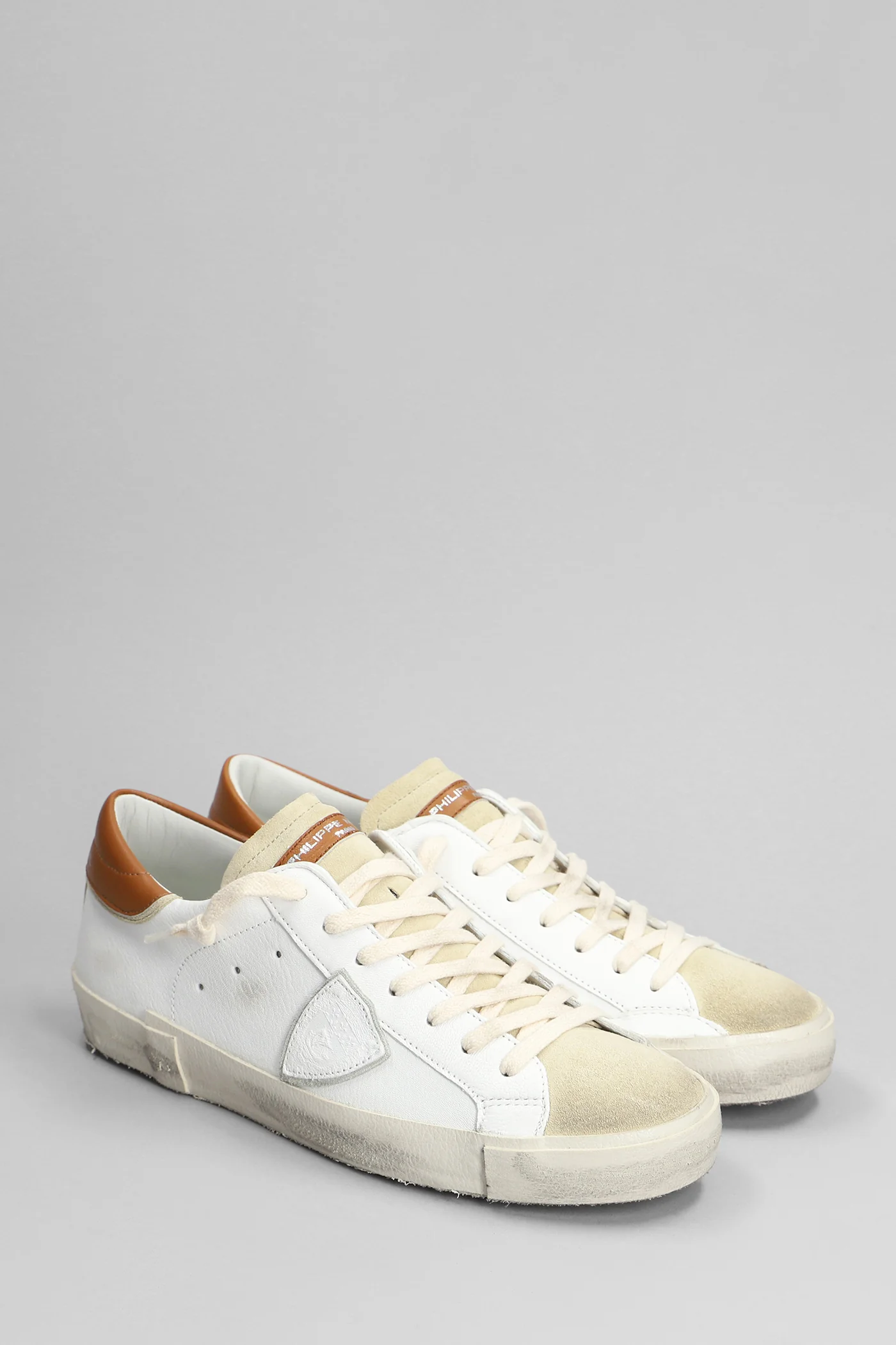 Prsx Low Sneakers in white suede and leather - Image 2