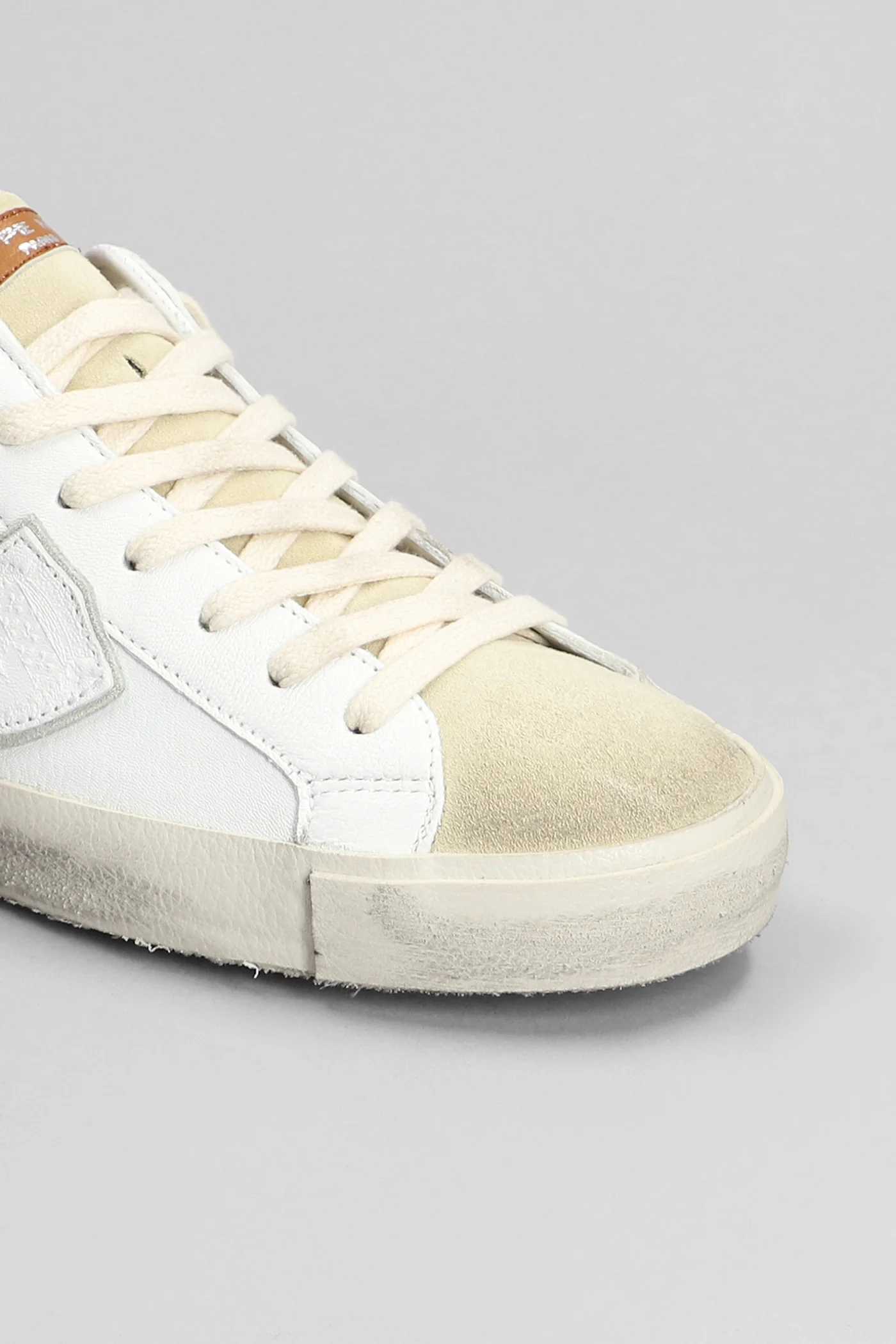 Prsx Low Sneakers in white suede and leather - Image 5