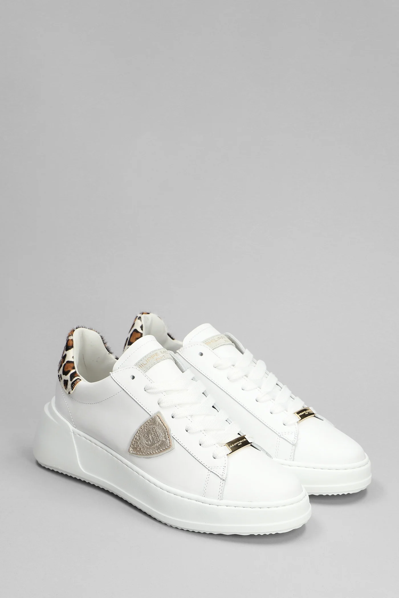 Tres Temple Low Sneakers in white leather - Image 2