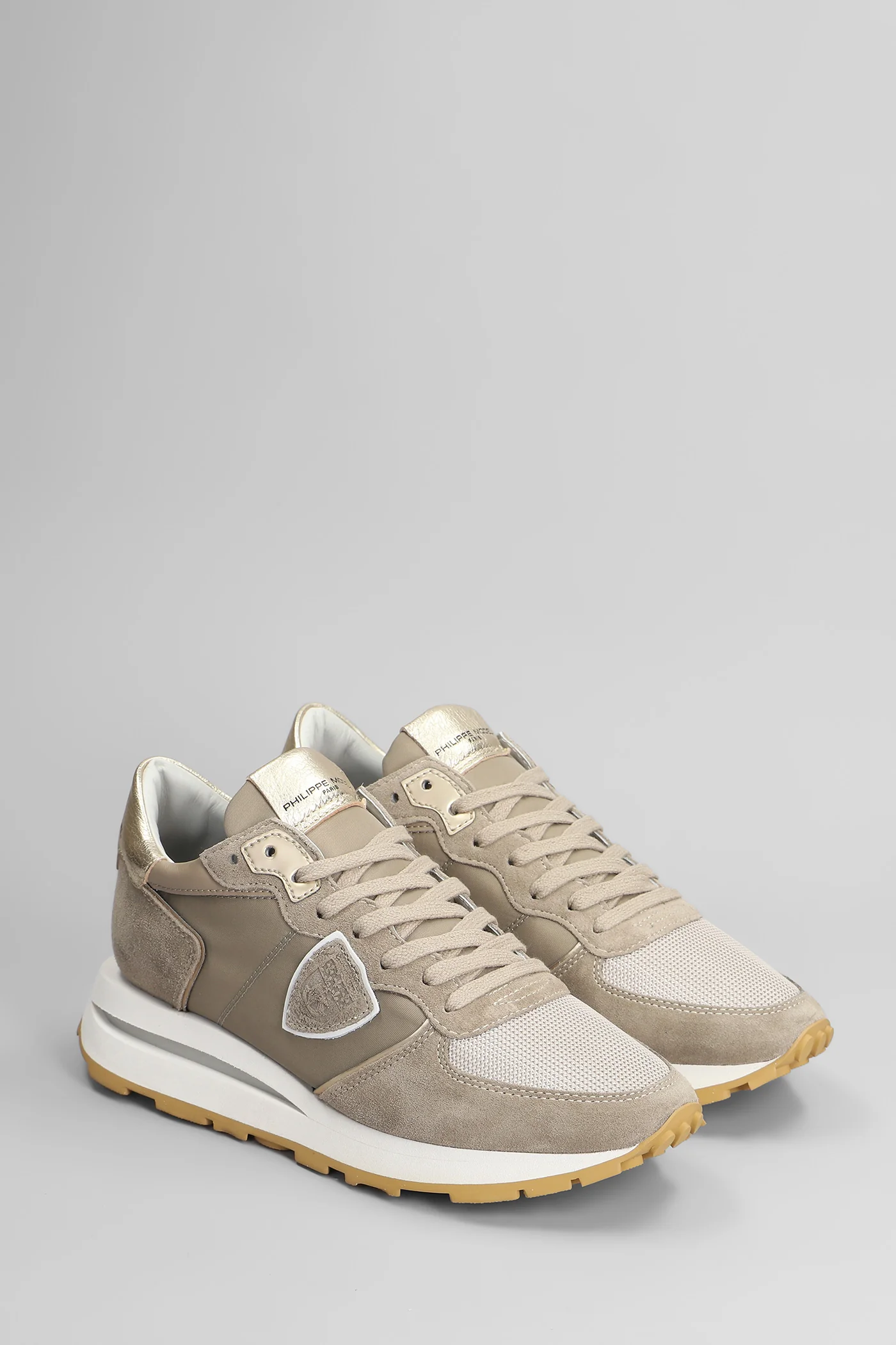 Tropez Haute Low Sneakers in beige Suede and fabric - Image 2