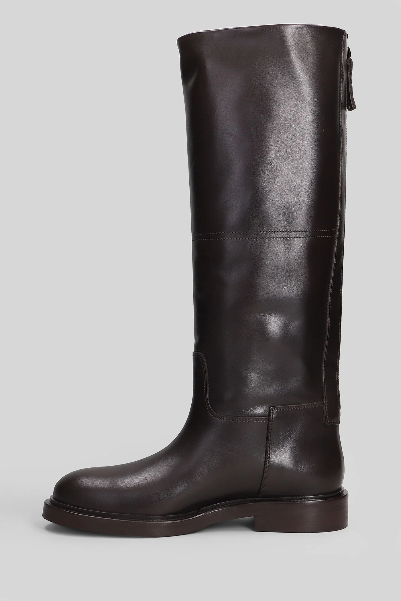 Eve low heels boots in dark brown leather - Image 13