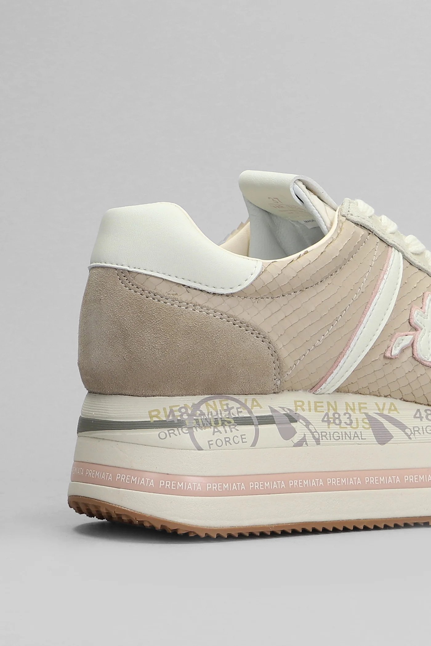 Beth Sneakers in taupe suede and leather - Image 5