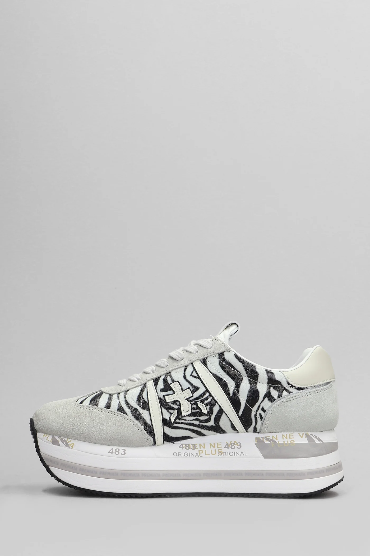 Beth Sneakers in white Suede and fabric - Image 3