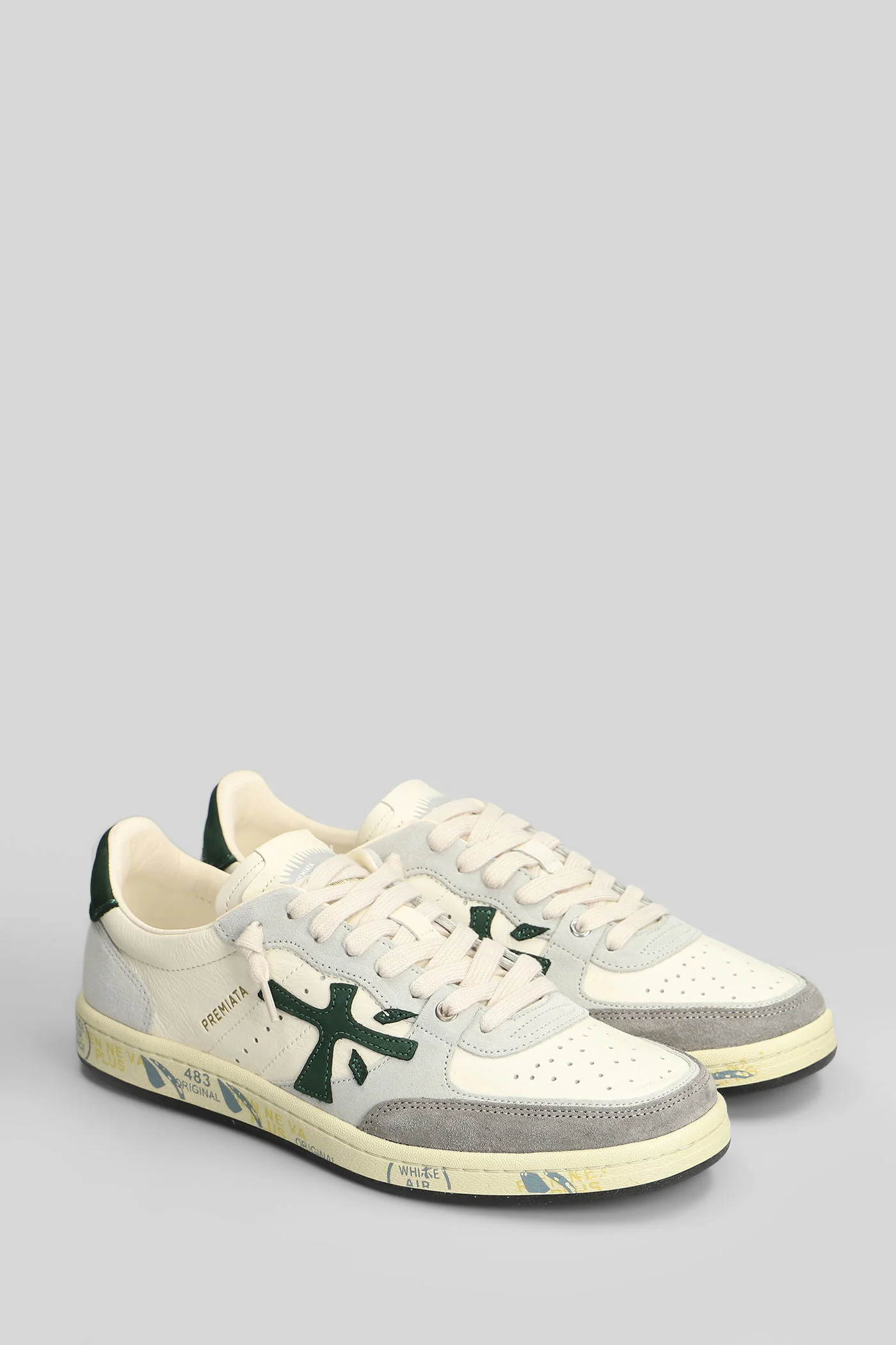 Bskt Clay Sneakers in white suede and leather - Image 2