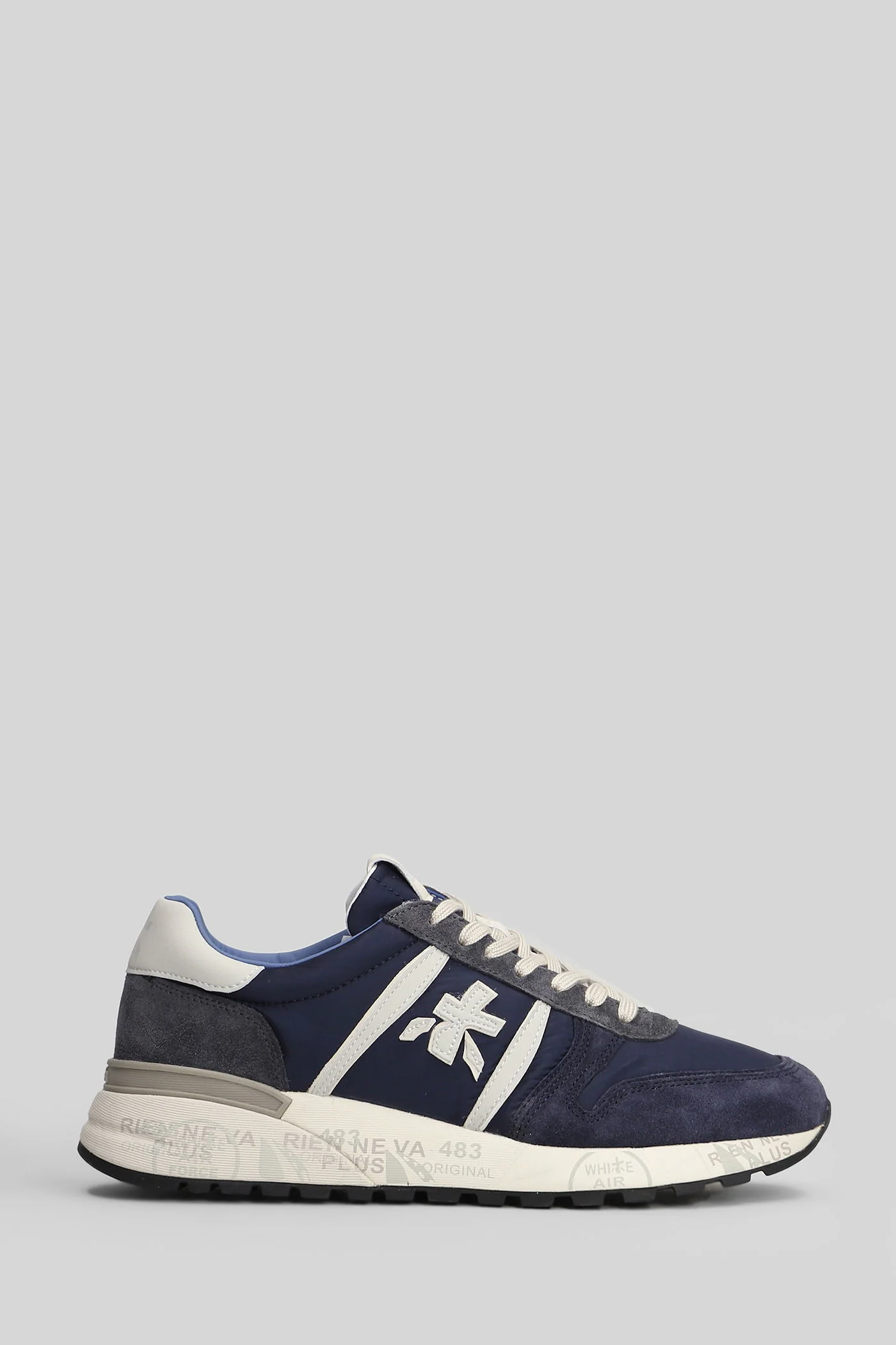 Lander Sneakers in blue Suede and fabric