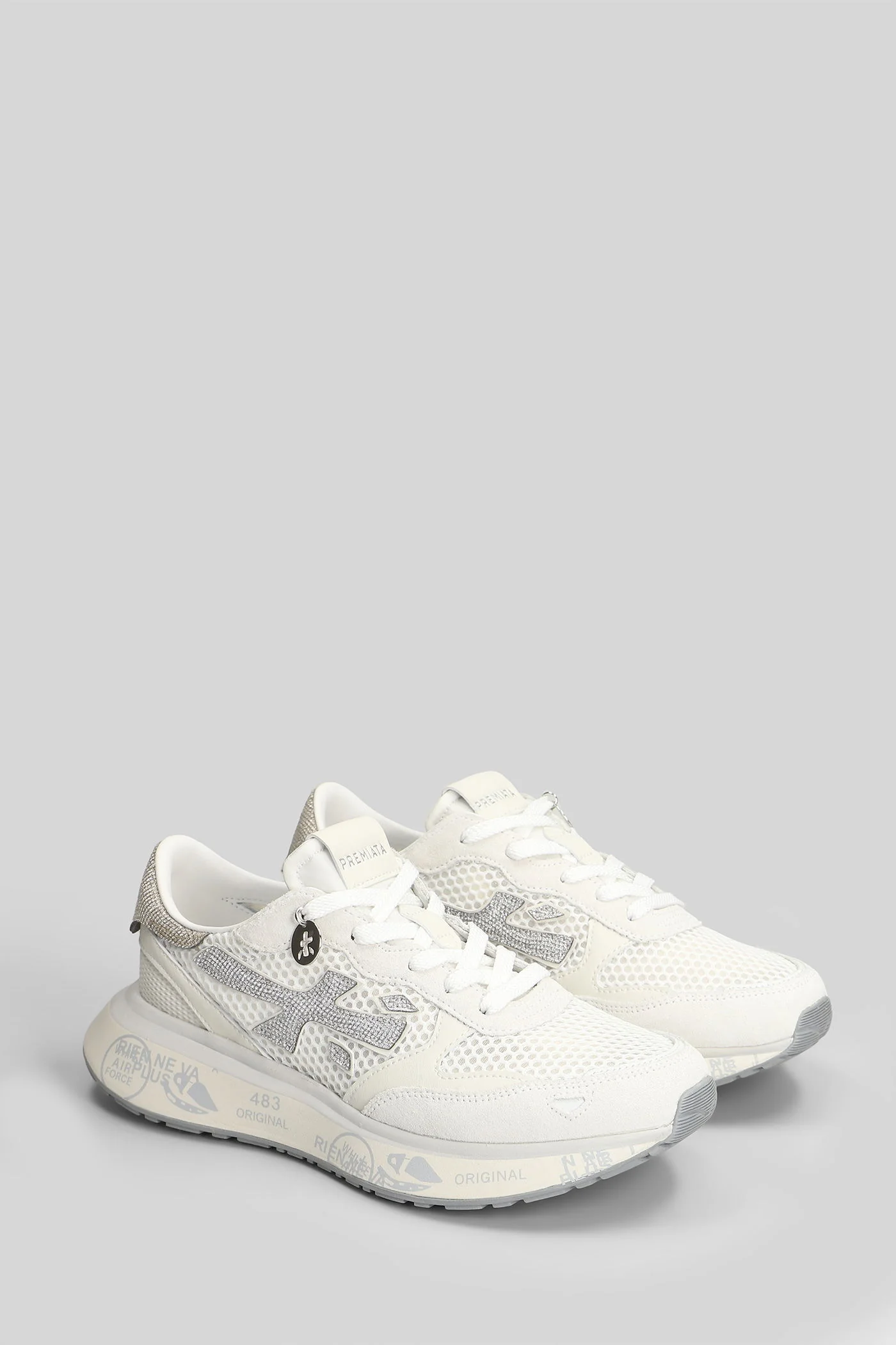 Lauryn Sneakers in white Suede and fabric - Image 2