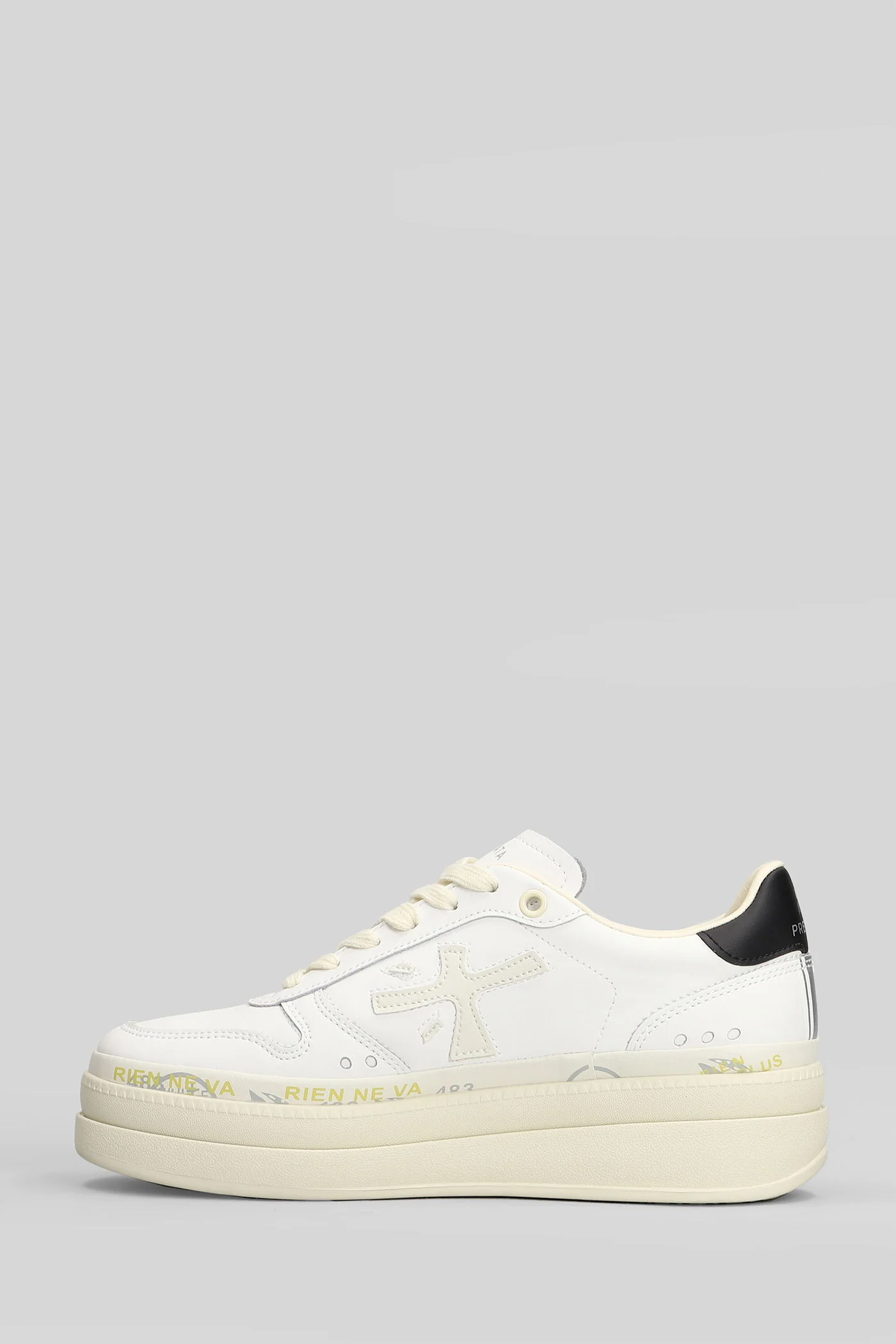 Micol Sneakers in white leather - Image 3