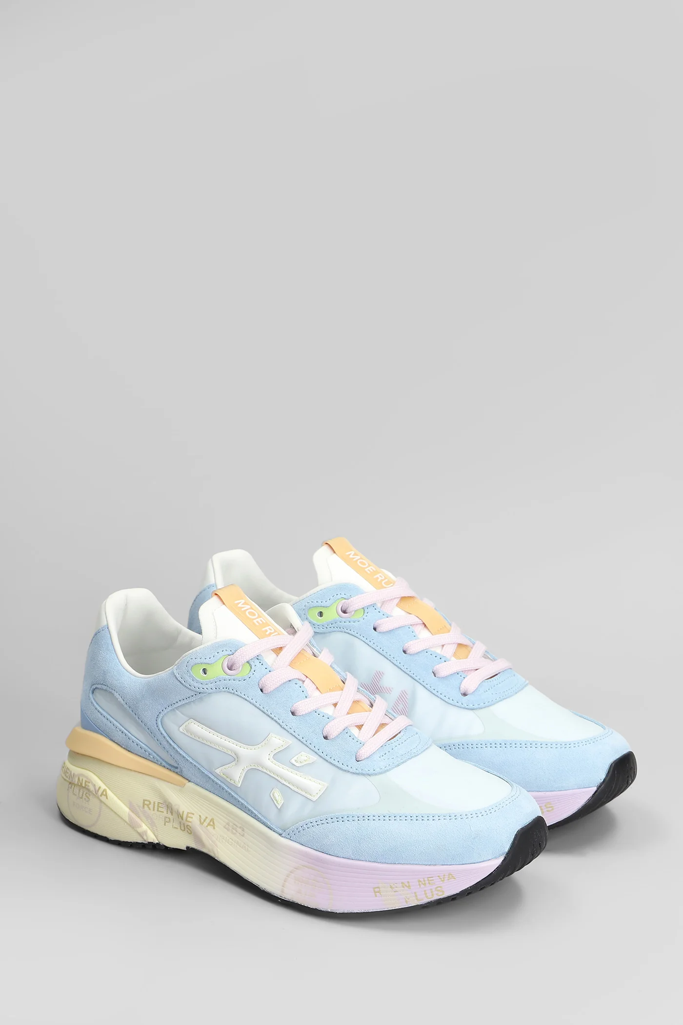Moerun Sneakers in cyan Suede and fabric - Image 2