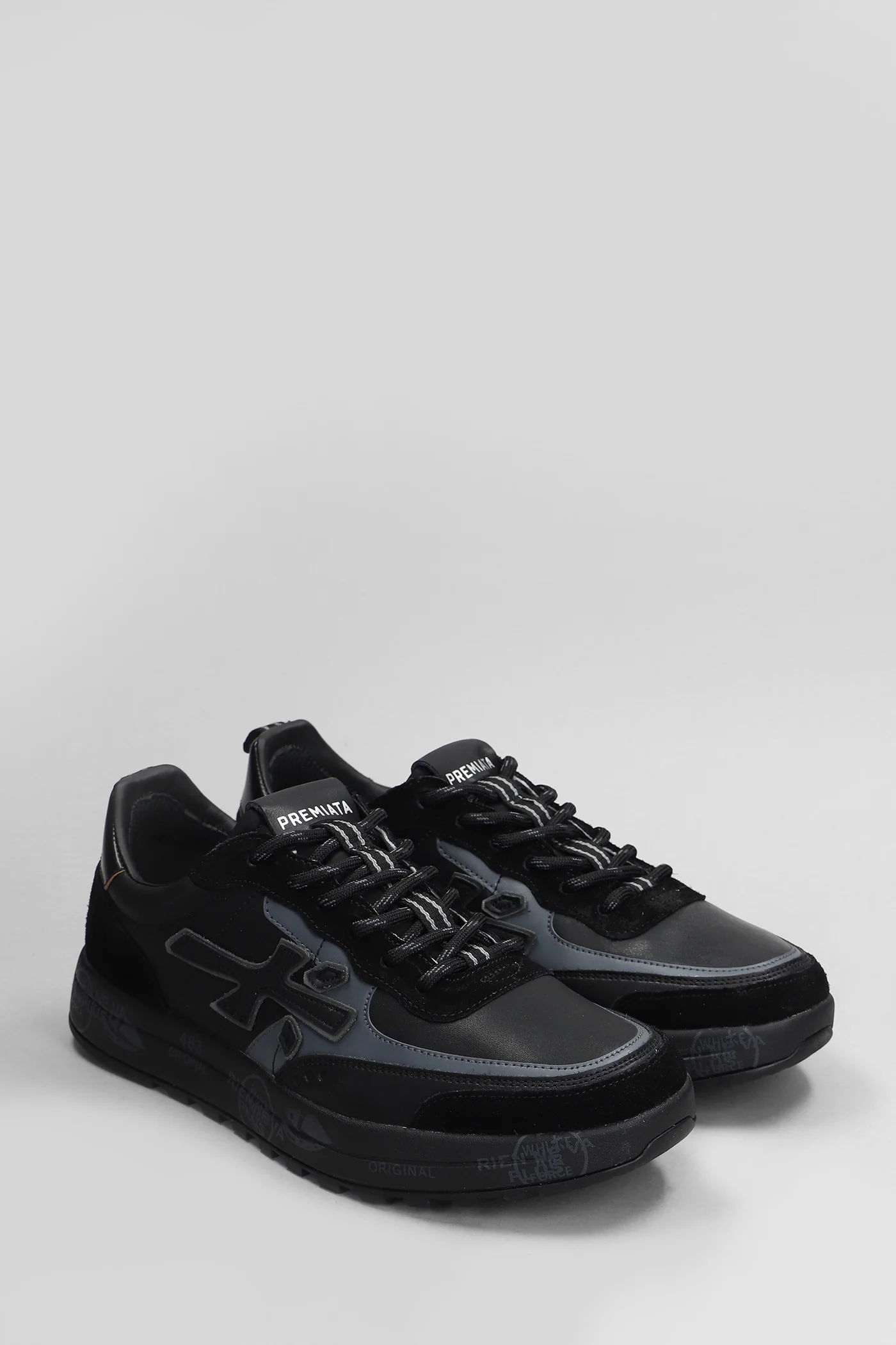 Nous Sneakers in black leather - Image 2