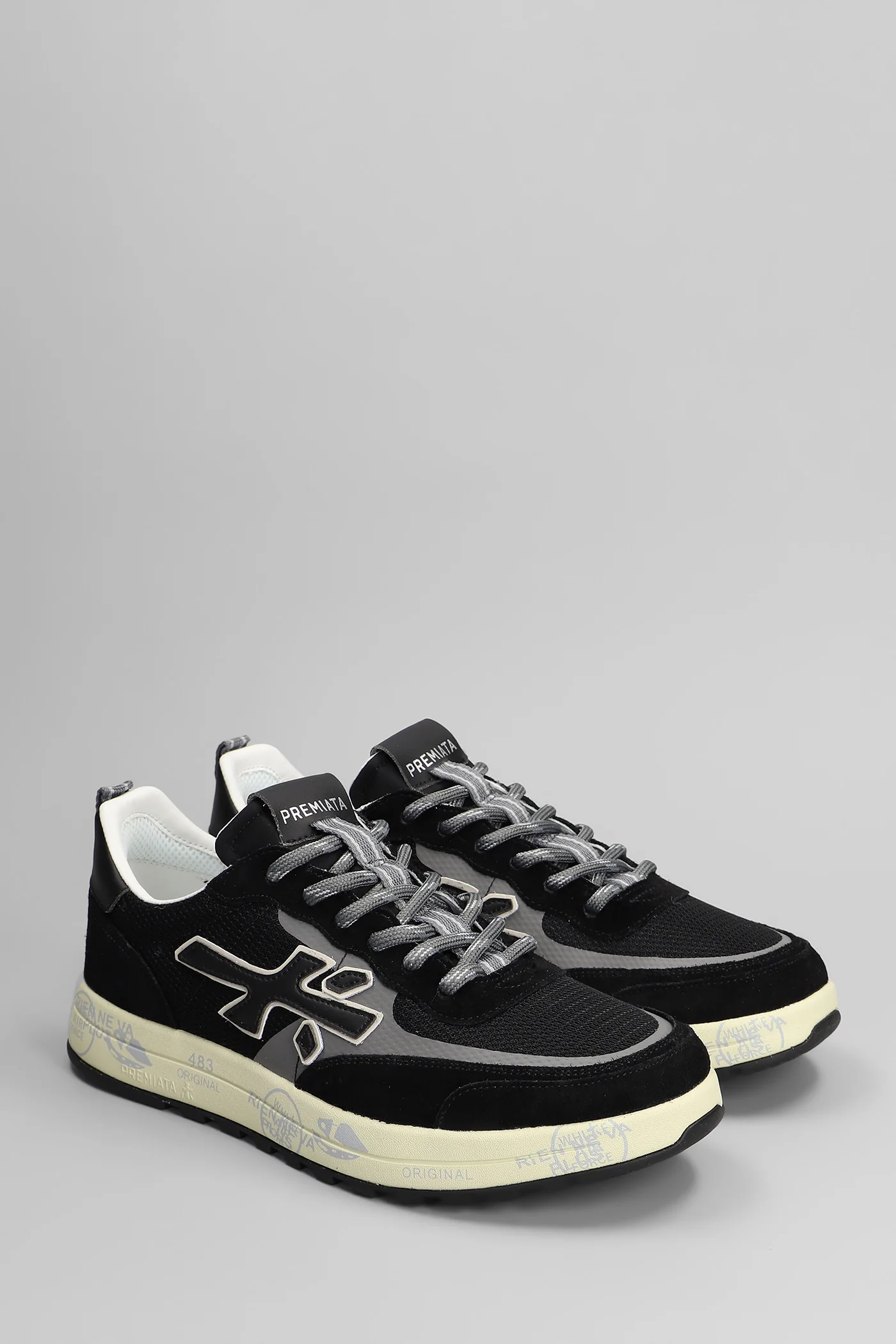 Nous Sneakers in black Suede and fabric - Image 2