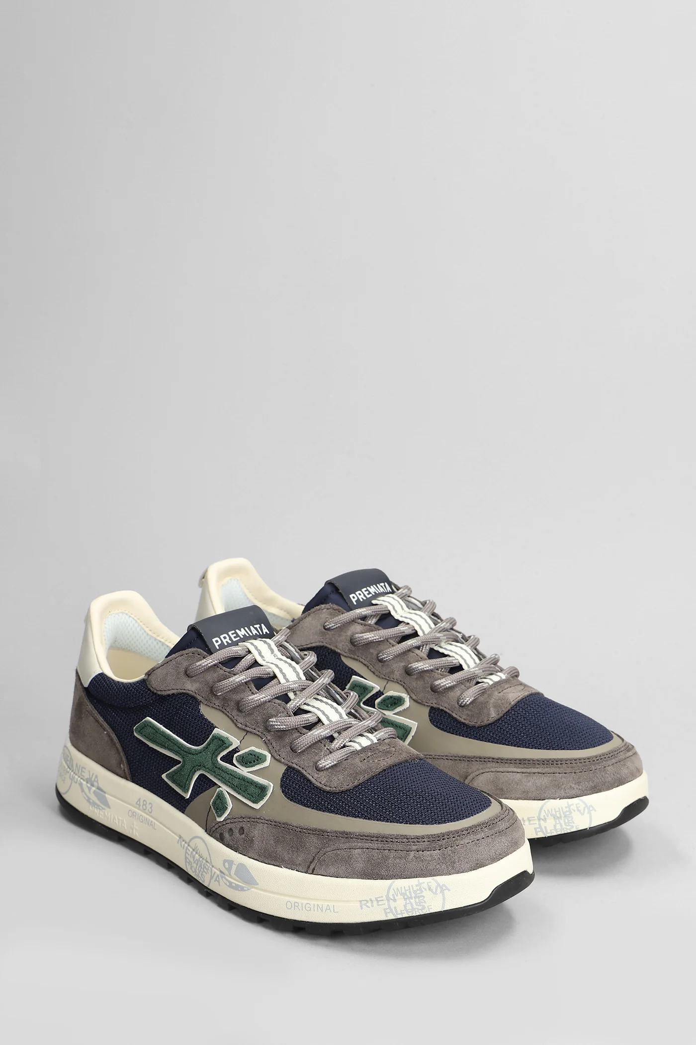 Nous Sneakers in taupe Suede and fabric - Image 2