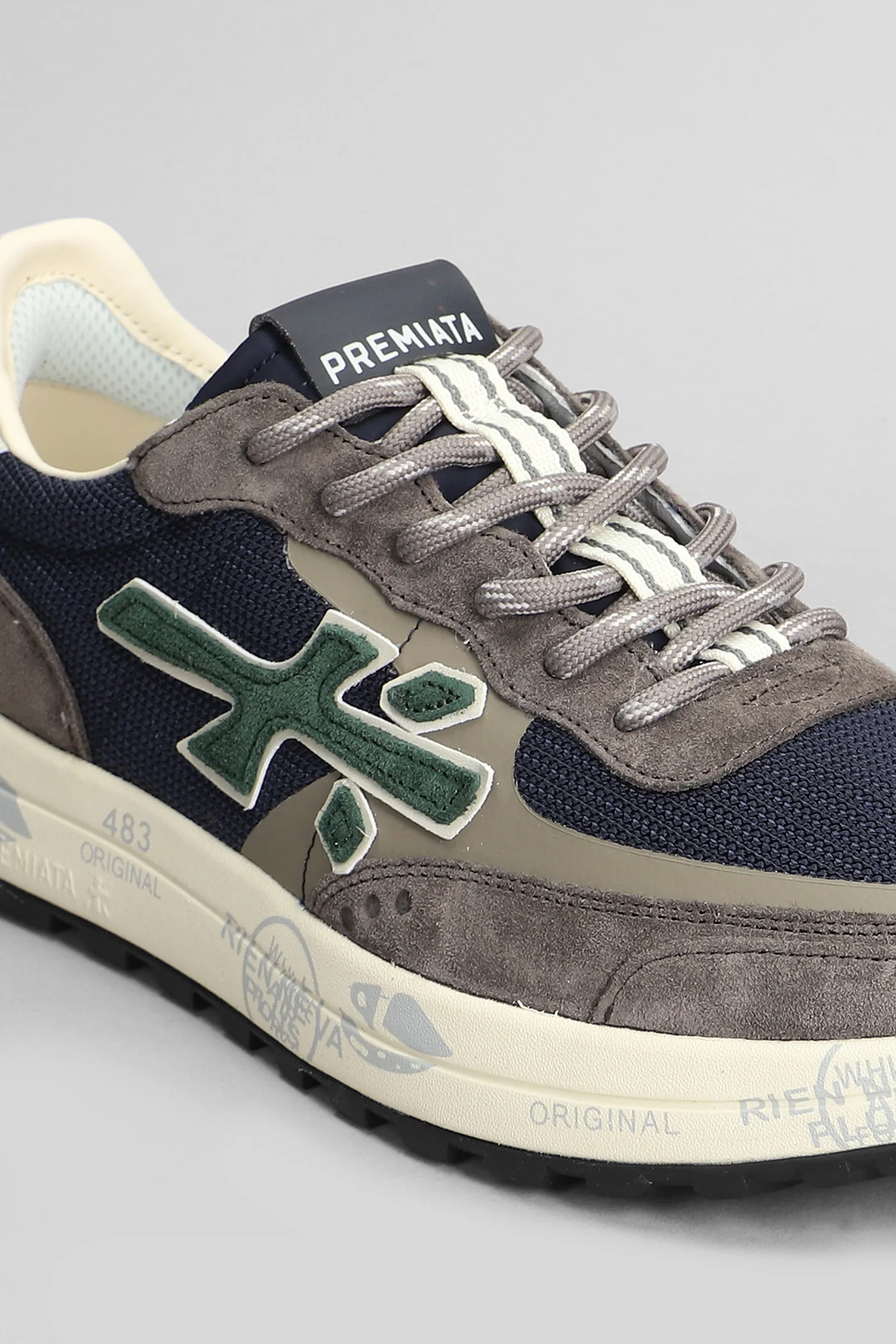 Nous Sneakers in taupe Suede and fabric - Image 5