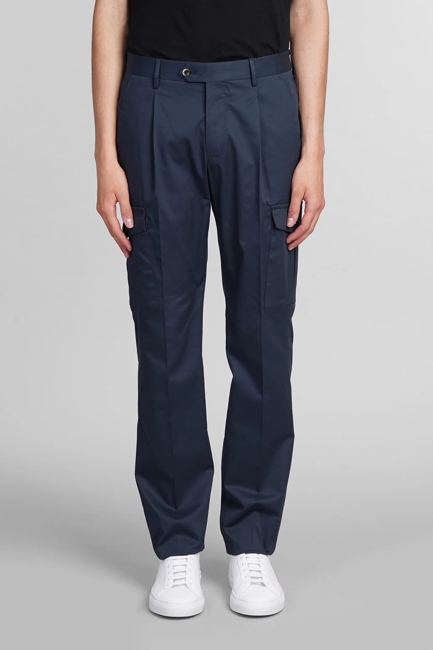 Pants in blue cotton
