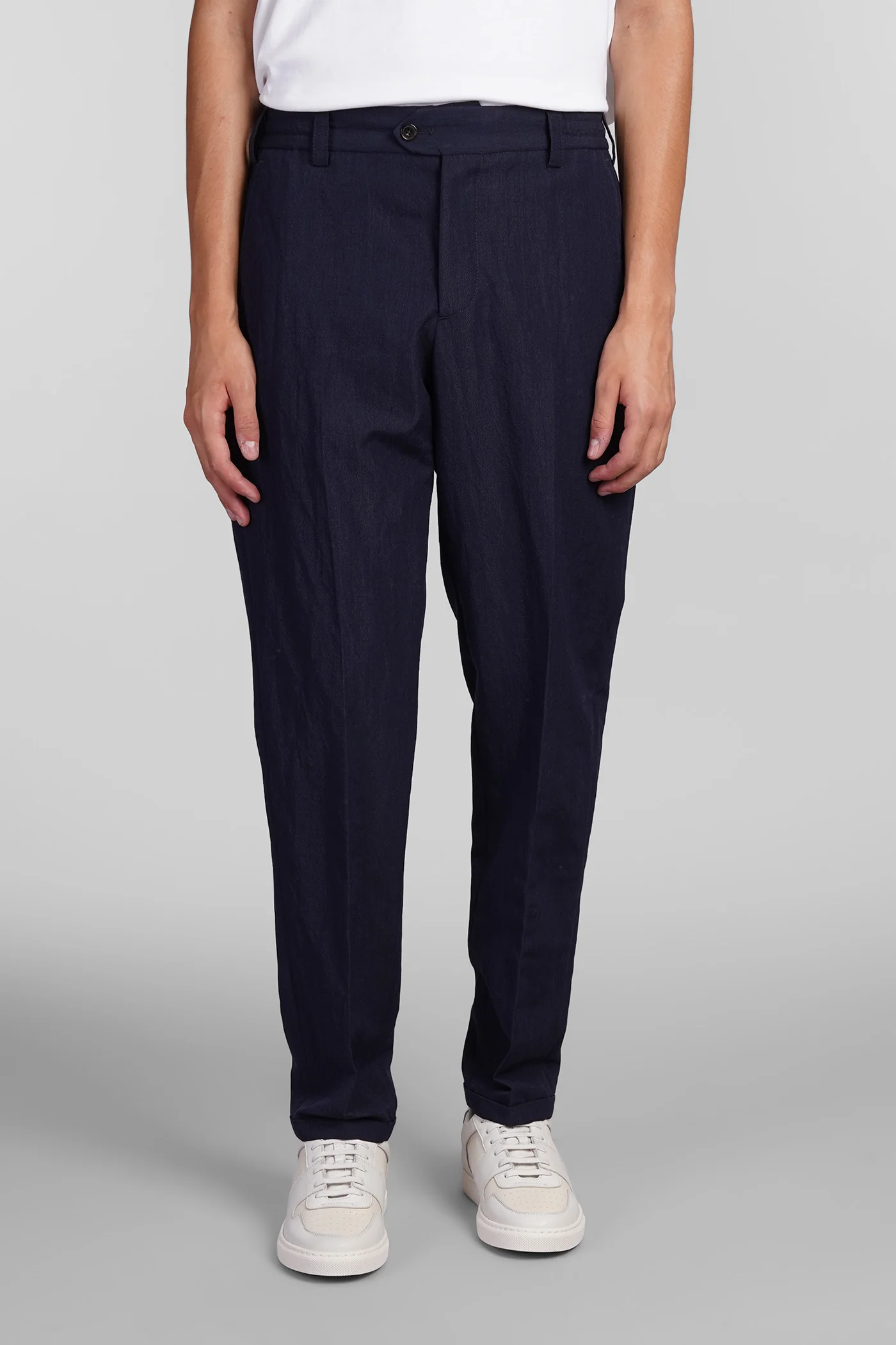 Pants in blue wool