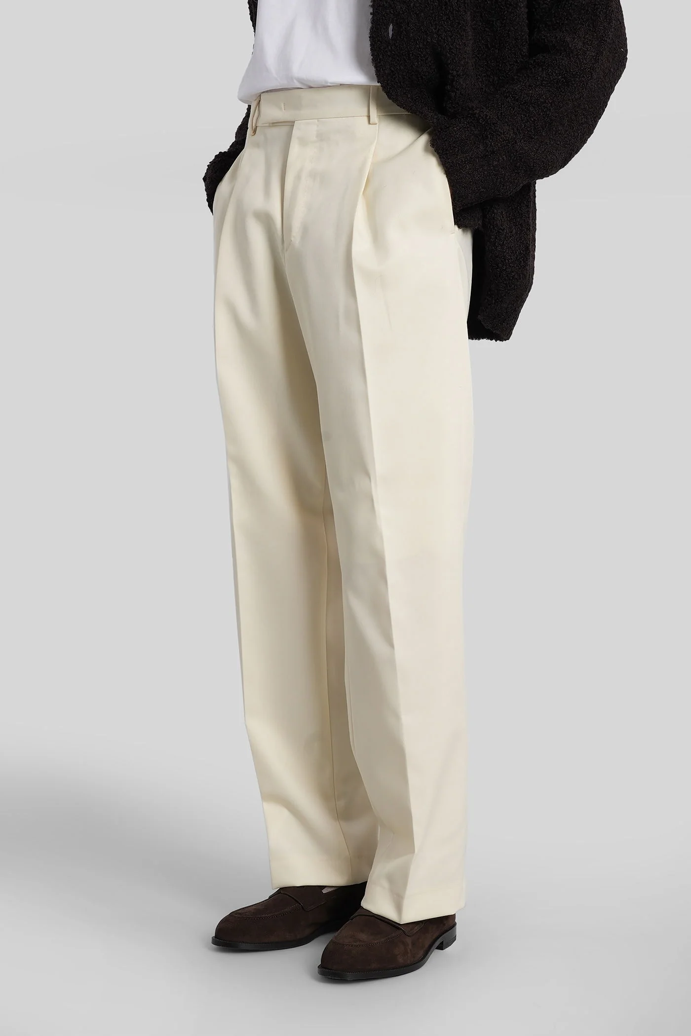 Sd74 Pants in beige wool - Image 4