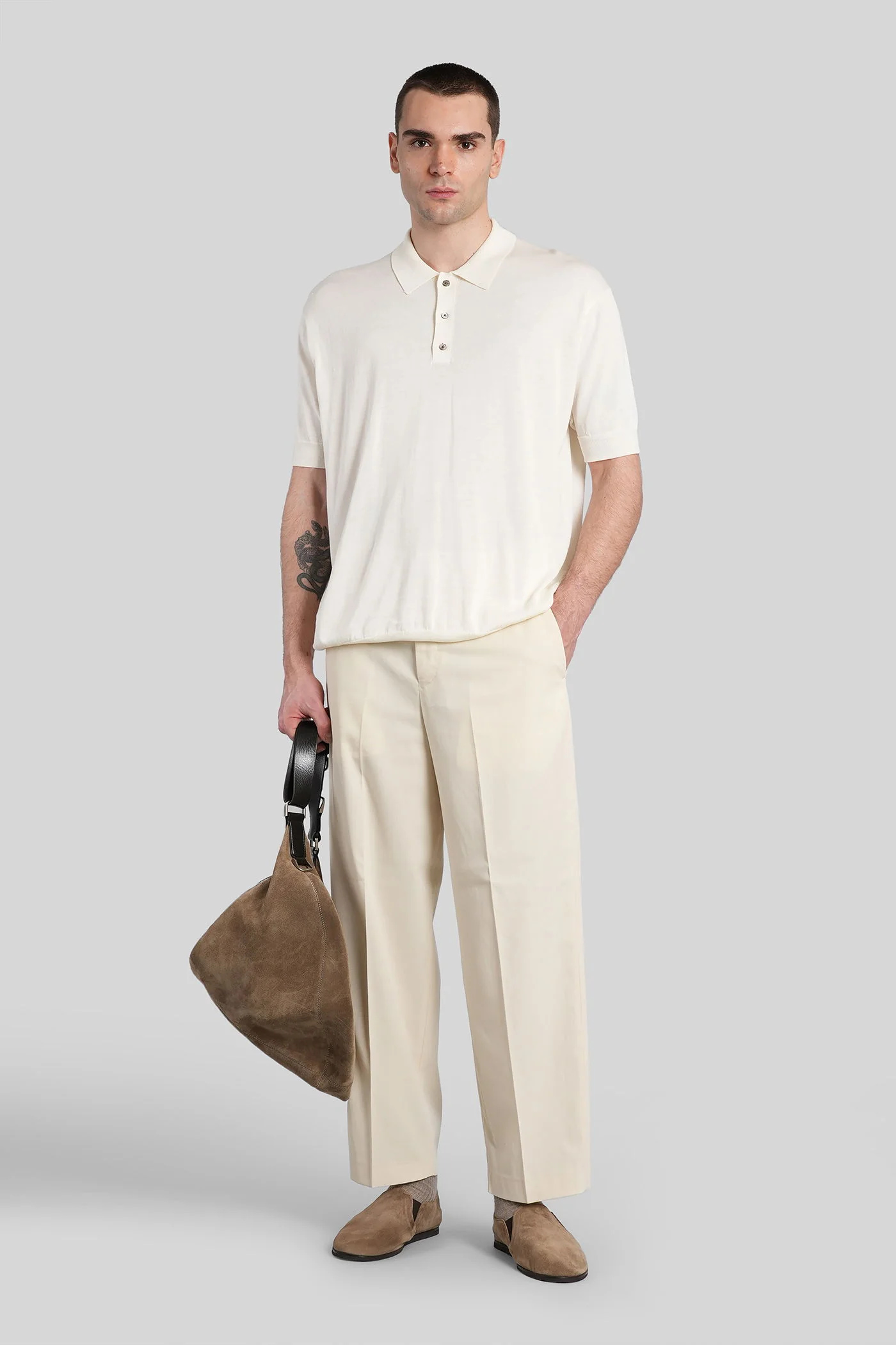 Sd82 Pants in beige cotton - Image 2