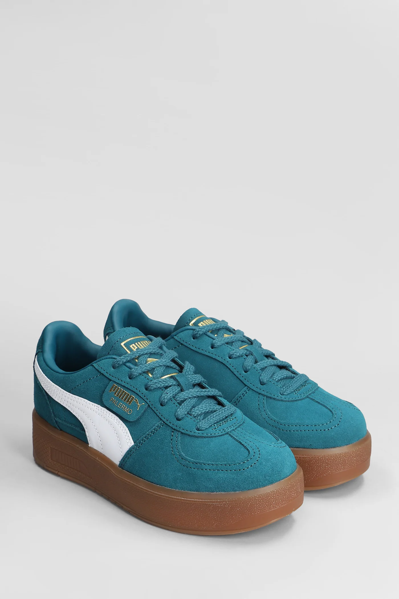 Palermo Elevata Wns Sneakers in green suede and leather - Image 2