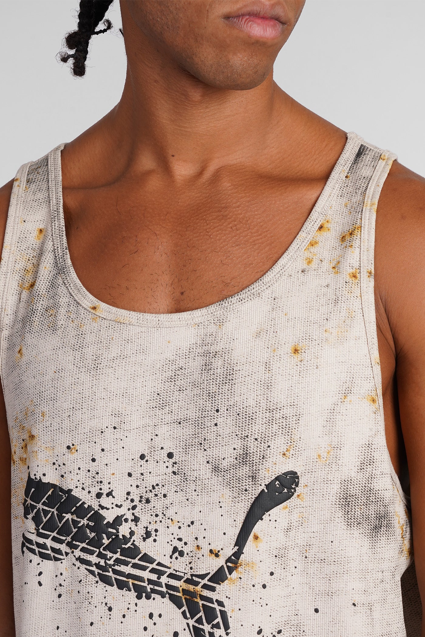 Putty-AOP tank Top in beige polyester - Image 5
