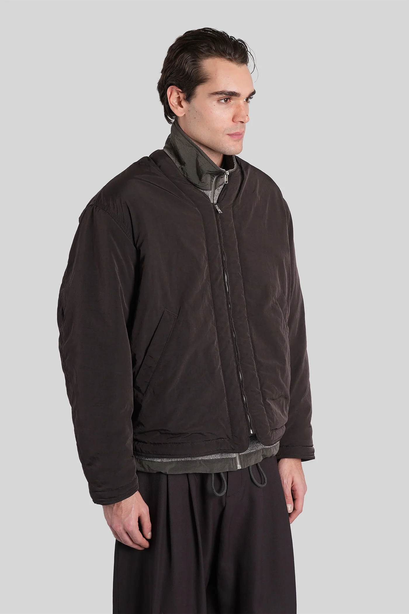 Bomber Jacket in brown polyamide - Image 9