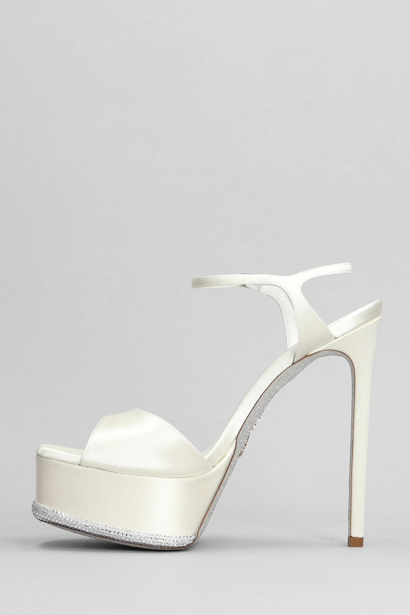 Anastasia Sandals in white satin - Image 3