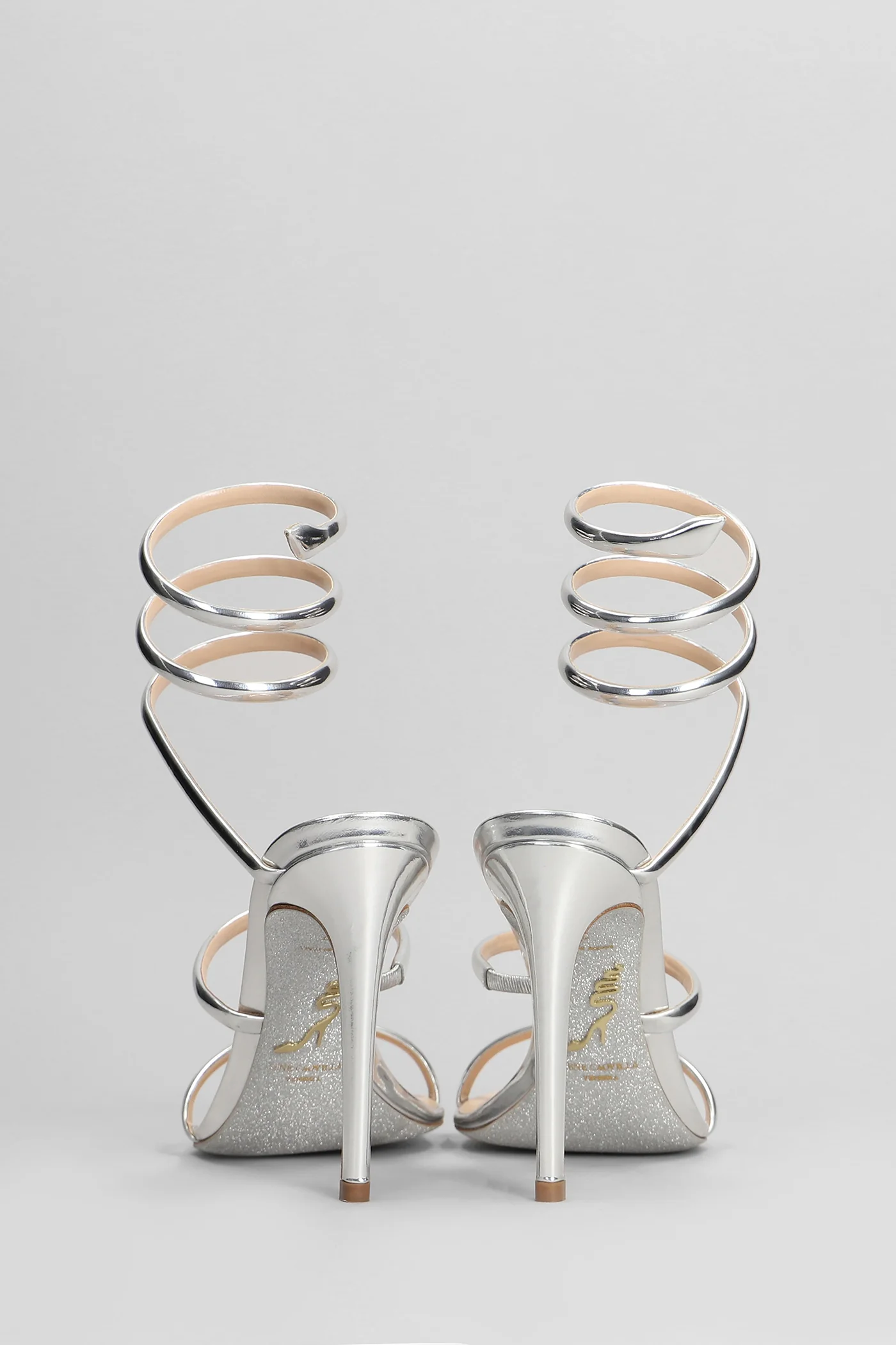 Cleo metallic Sandals in silver leather - Image 4