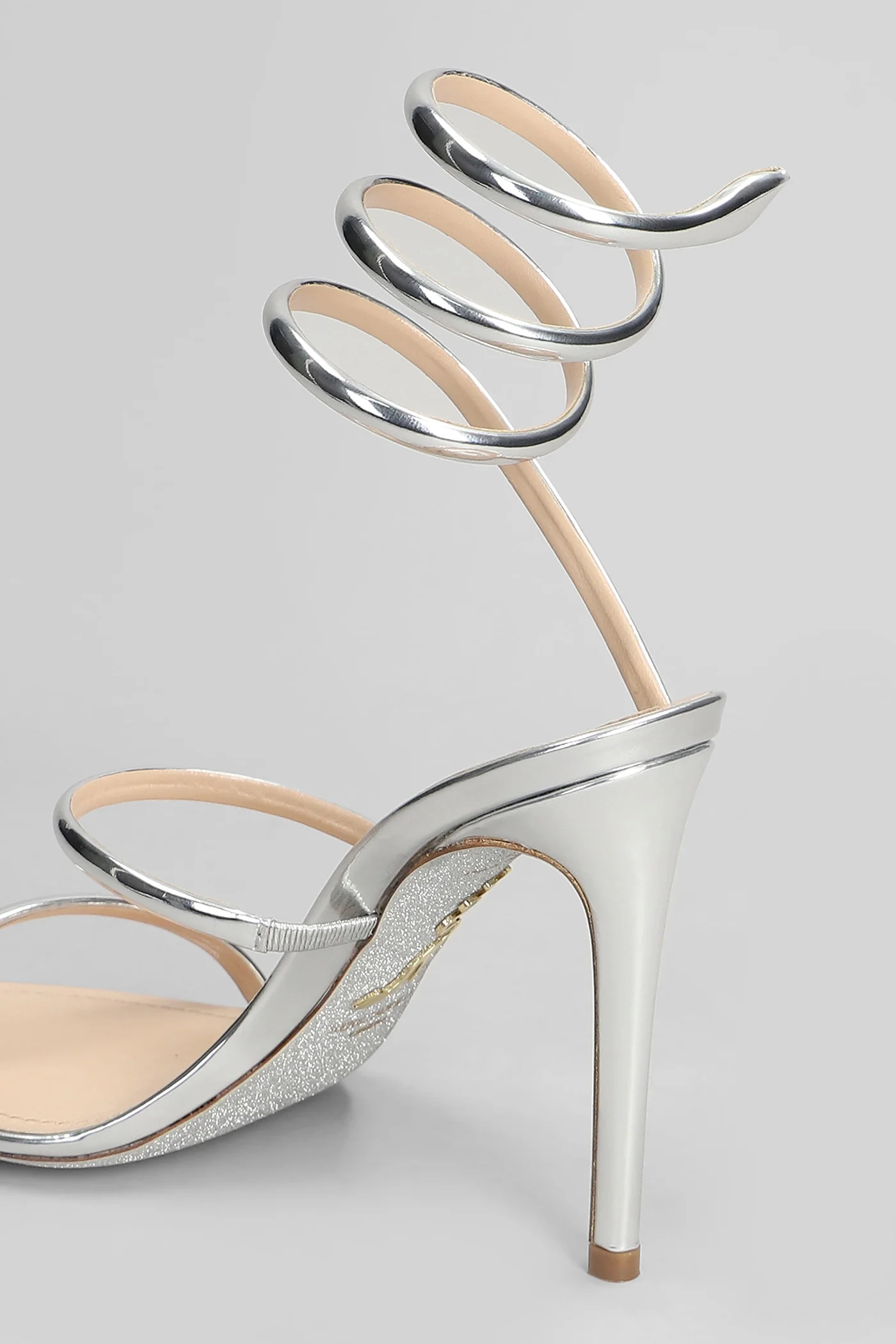 Cleo metallic Sandals in silver leather - Image 5
