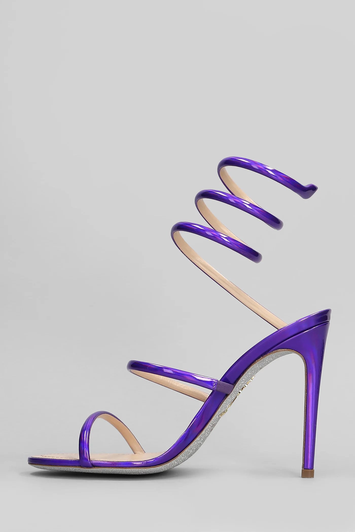 Cleo metallic Sandals in Viola leather - Image 3
