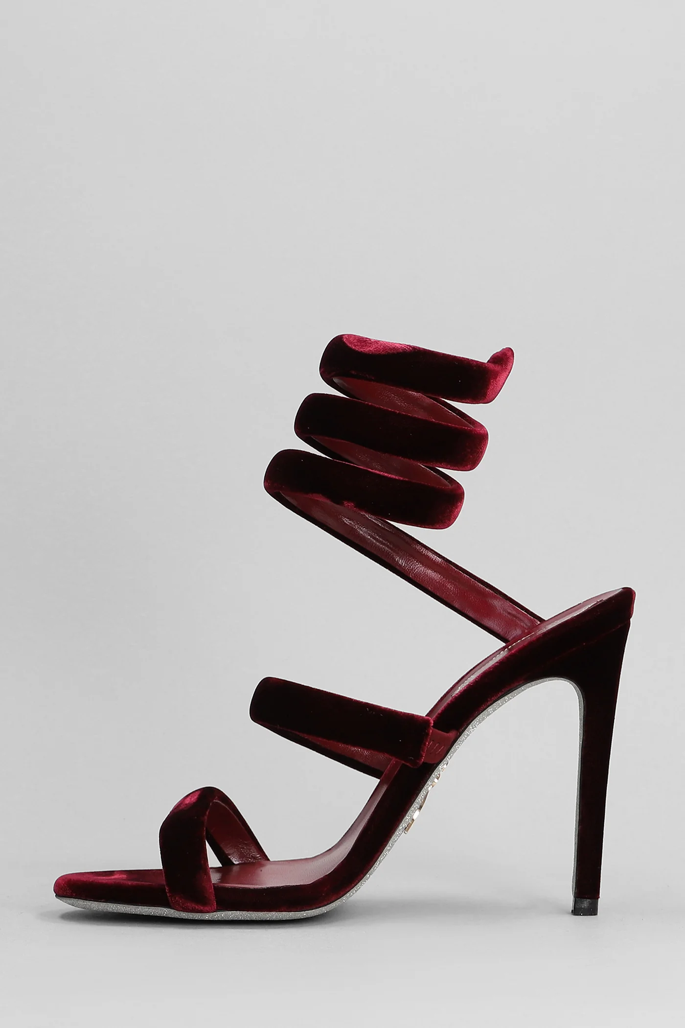 Cleo Sandals in bordeaux velvet - Image 3