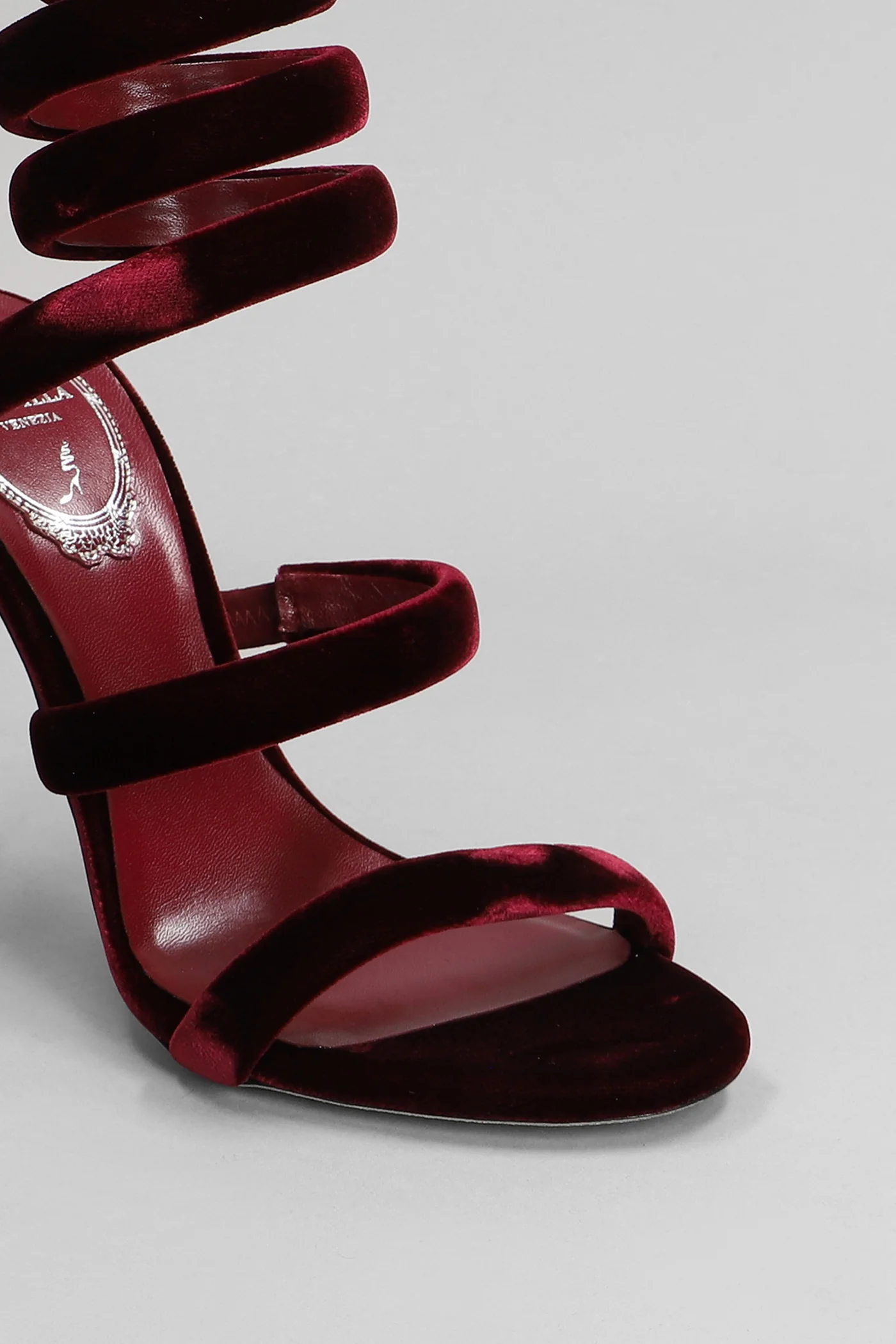 Cleo Sandals in bordeaux velvet - Image 5