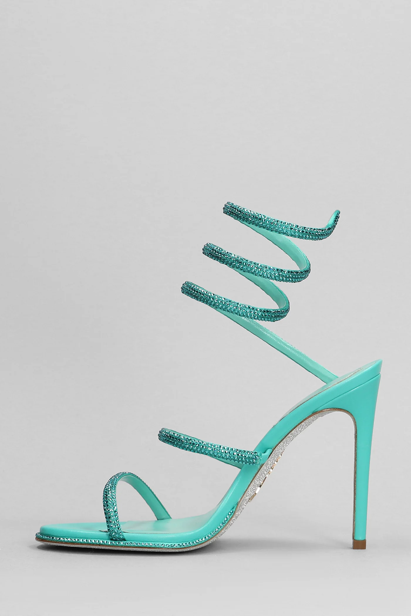 Cleo Sandals in green leather - Image 3