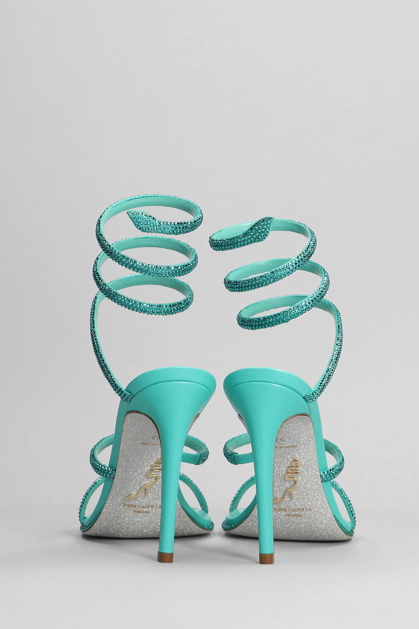 Cleo Sandals in green leather - Image 4