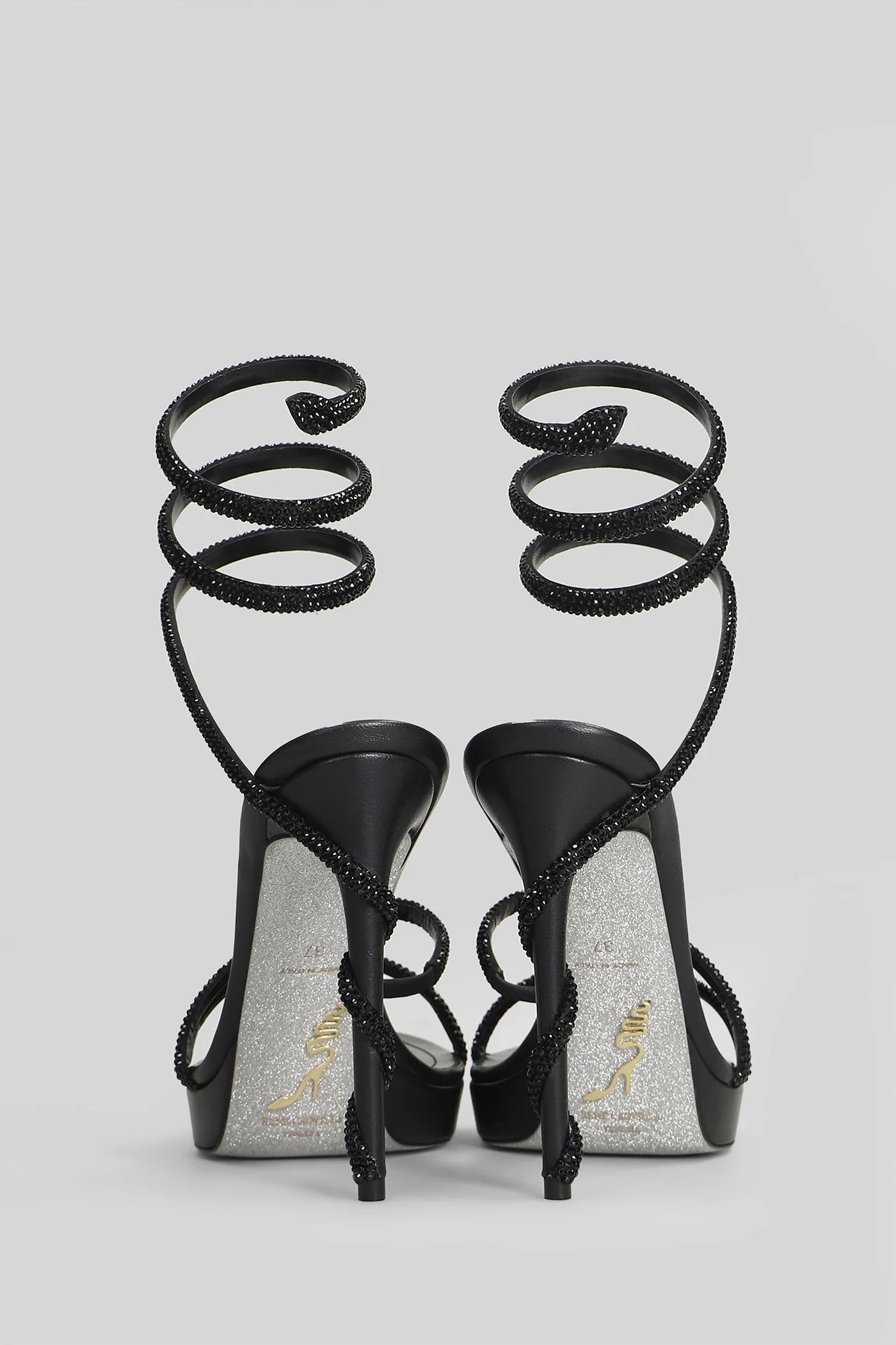 Margot Sandals in black leather - Image 4