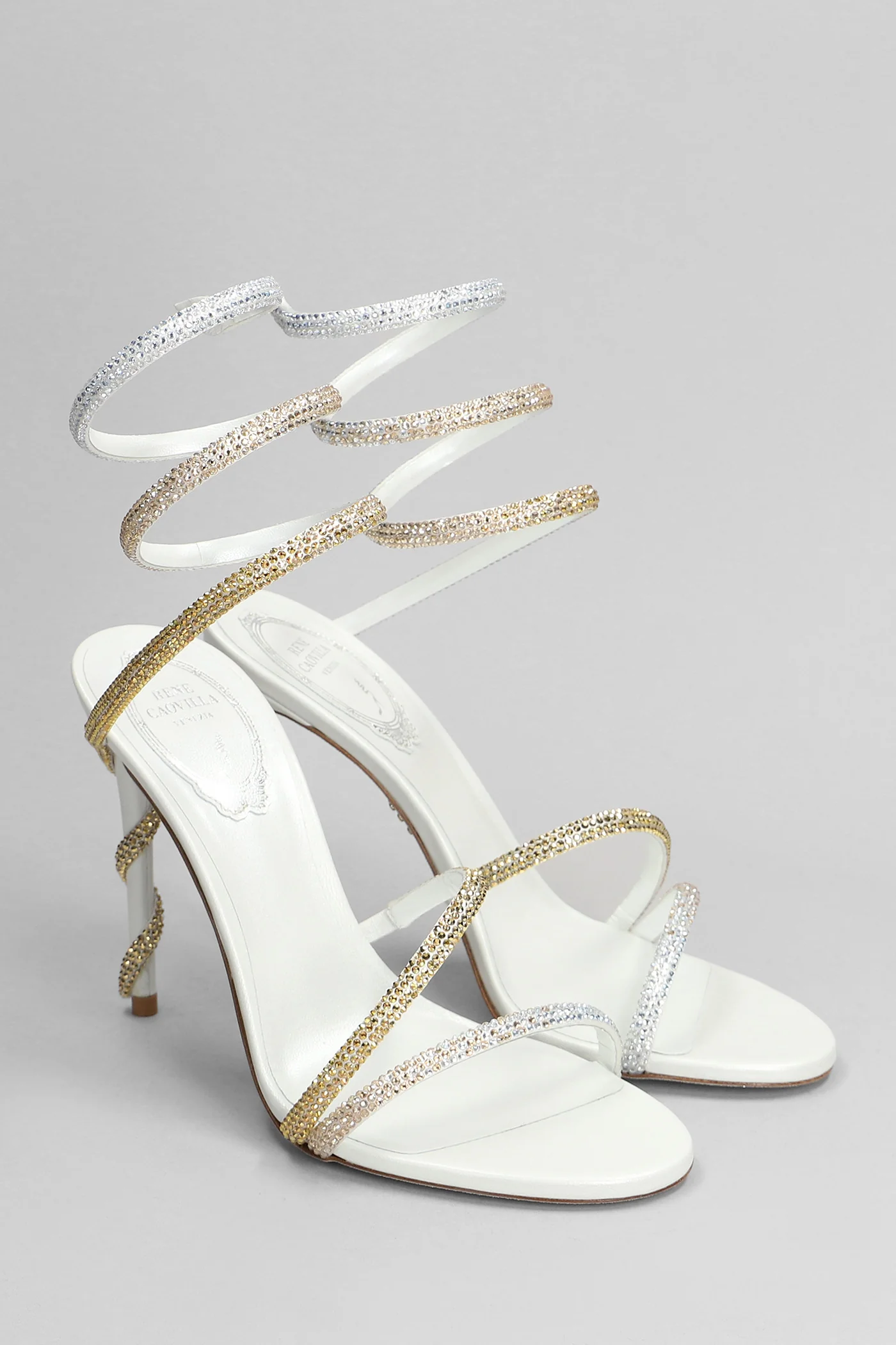 Margot Sandals in white leather - Image 2