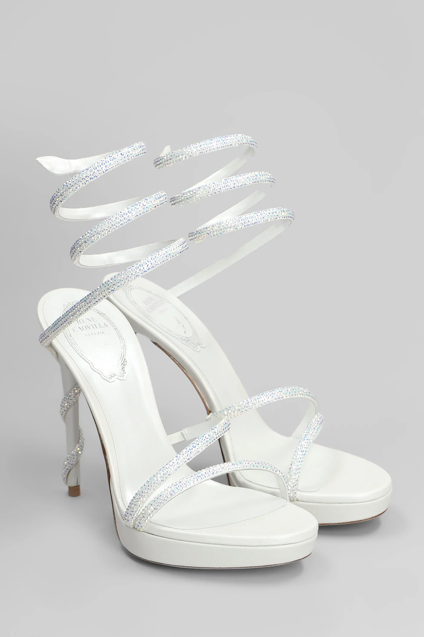 Margot Sandals in white leather - Image 2