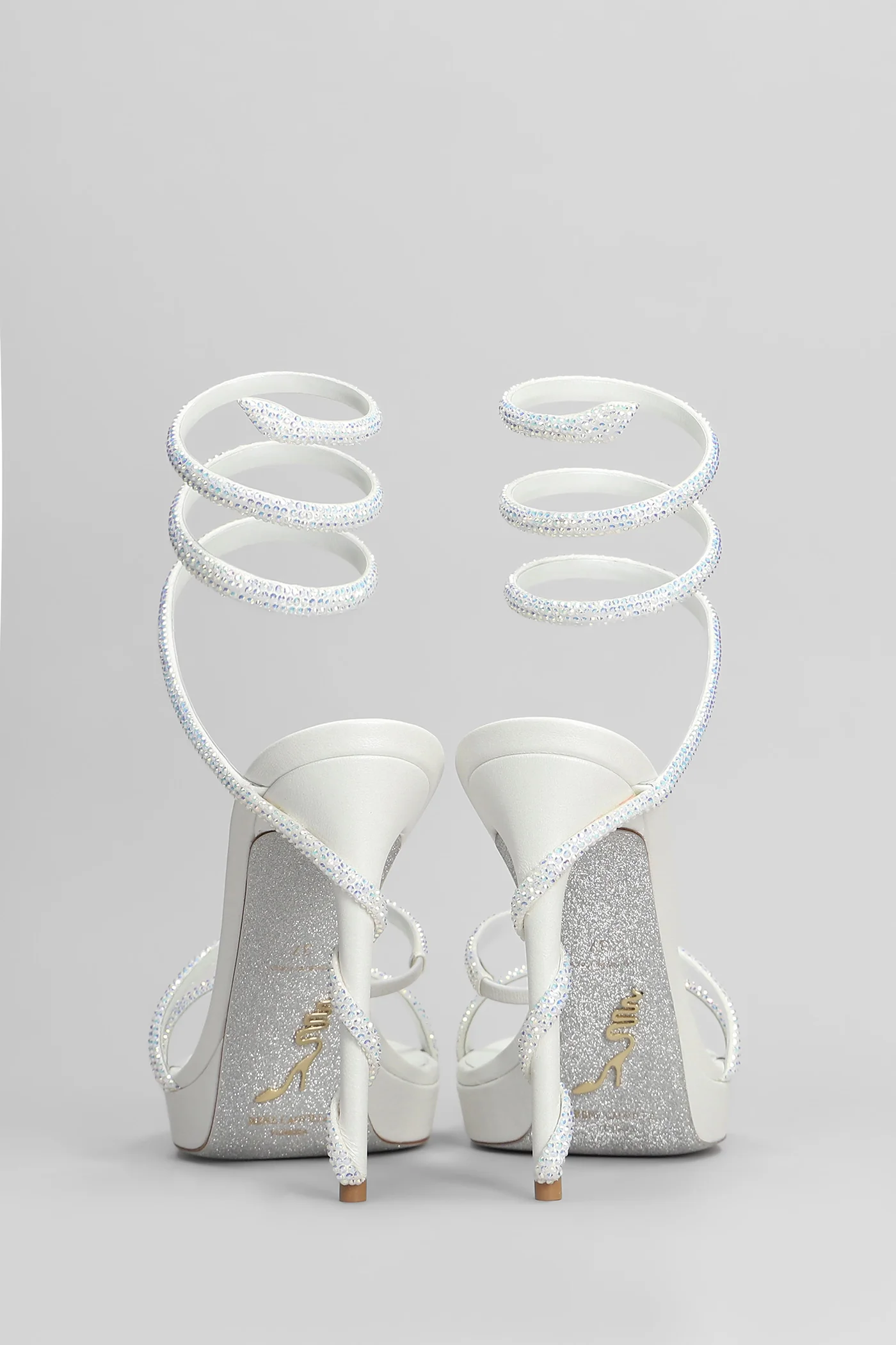 Margot Sandals in white leather - Image 4